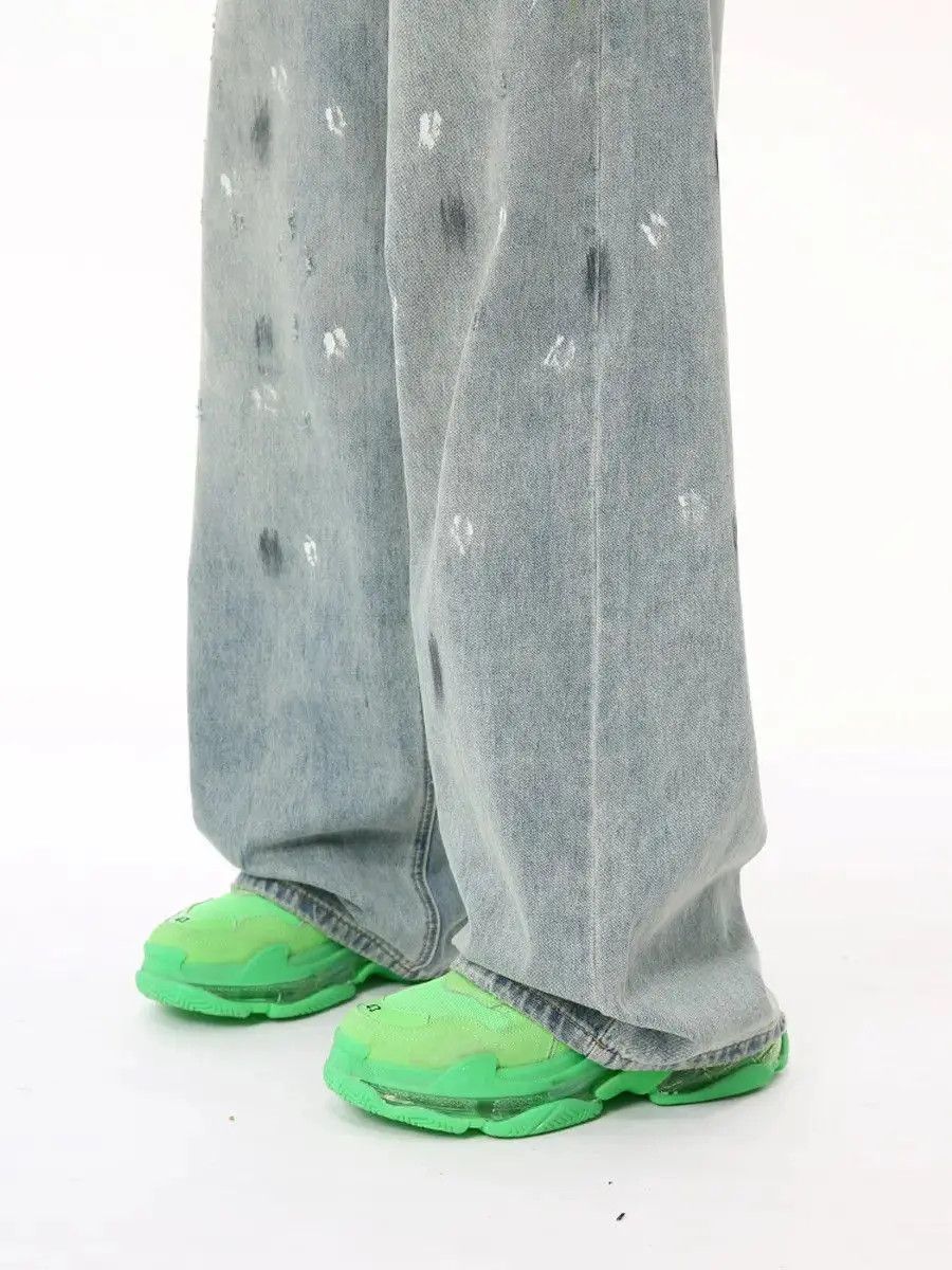 Japanese Brand Retro loose casual graffiti jeans Size US 32 / EU 48 - 4 Thumbnail