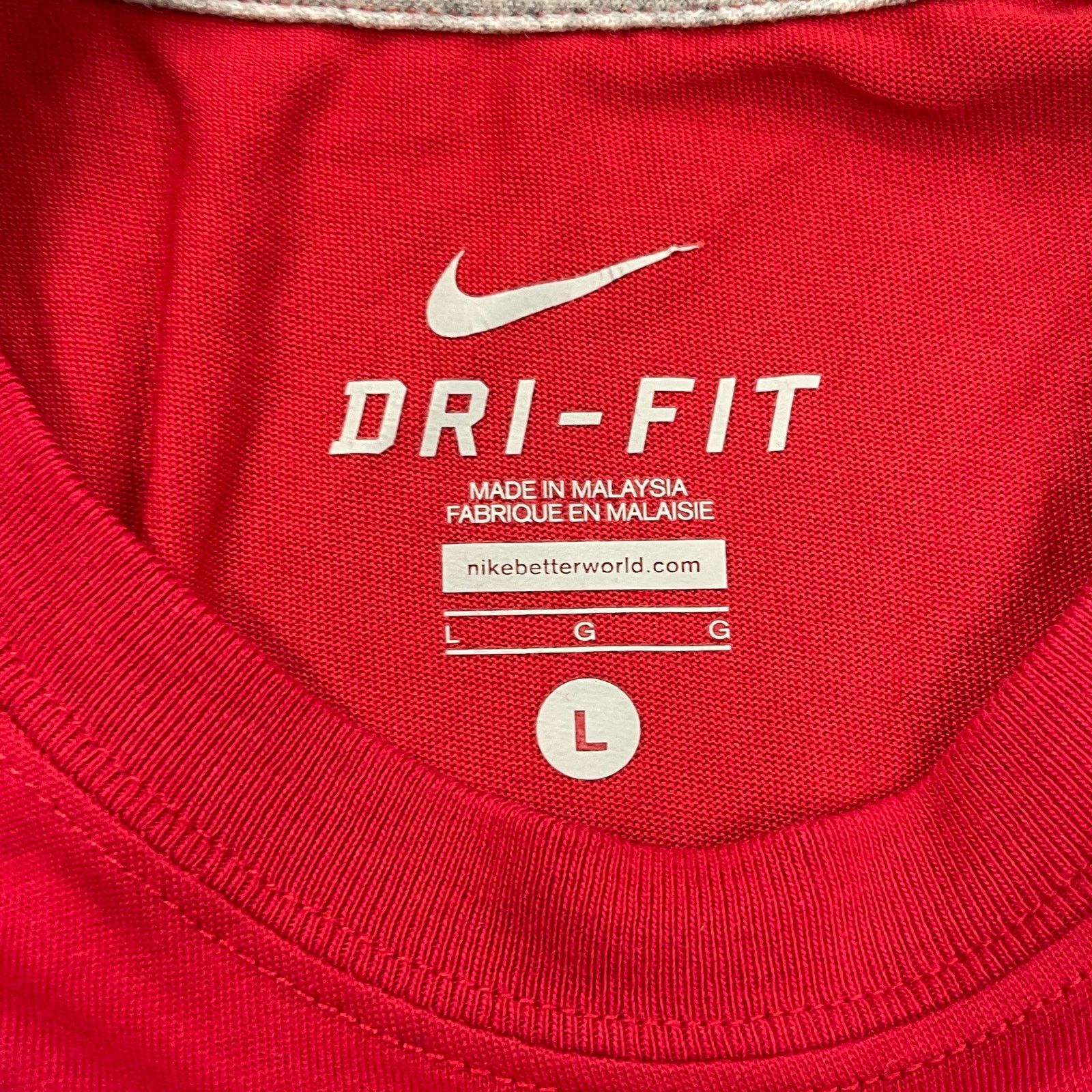 Nike Nike Just Flex Dri Fit Red Tee T Shirt Size Large L B15 Size US L / EU 52-54 / 3 - 3 Thumbnail