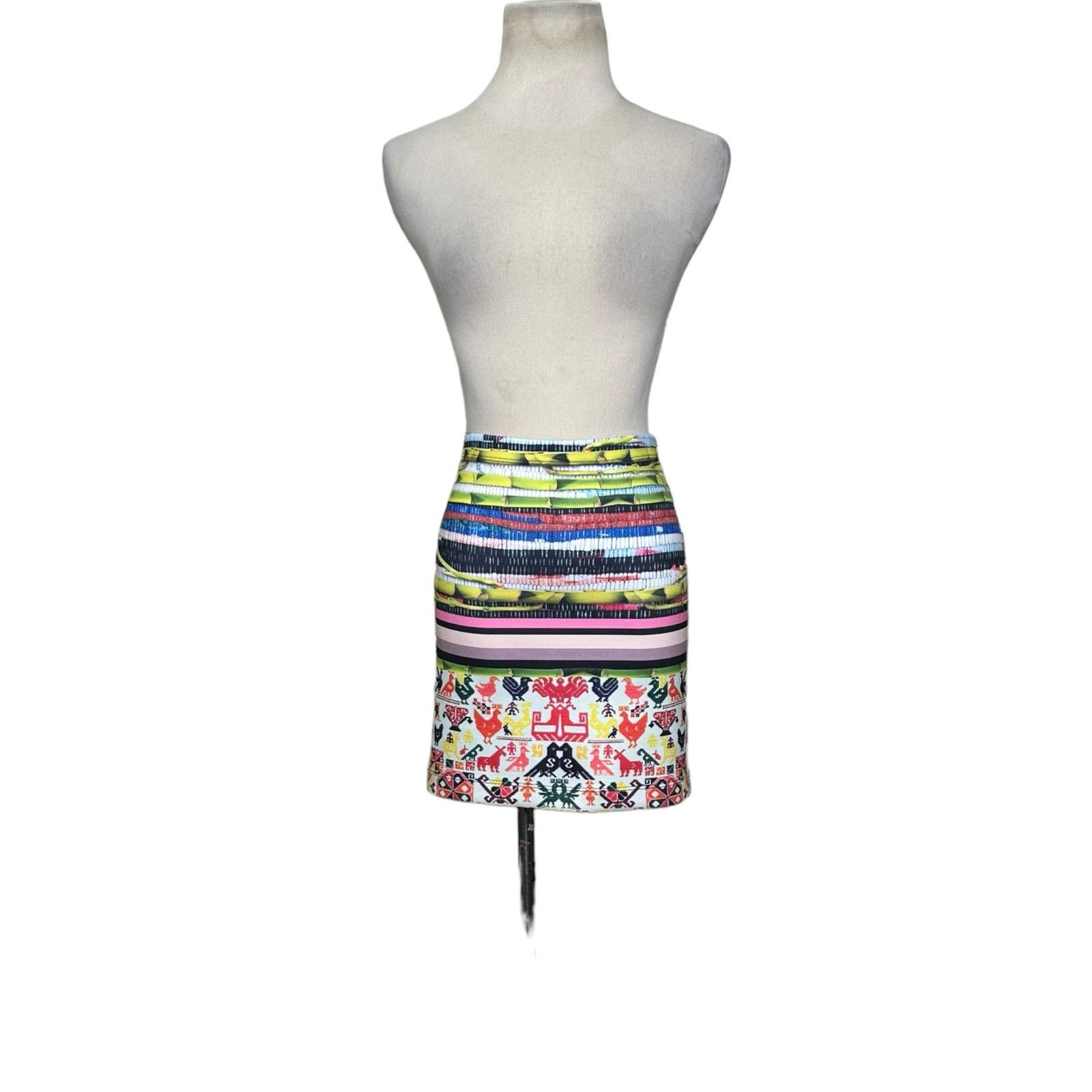 Clover Canyon CLOVER CANYON Surf Shack neoprene mini pencil skirt size XS Size 26" / US 2 / IT 38 - 8 Thumbnail