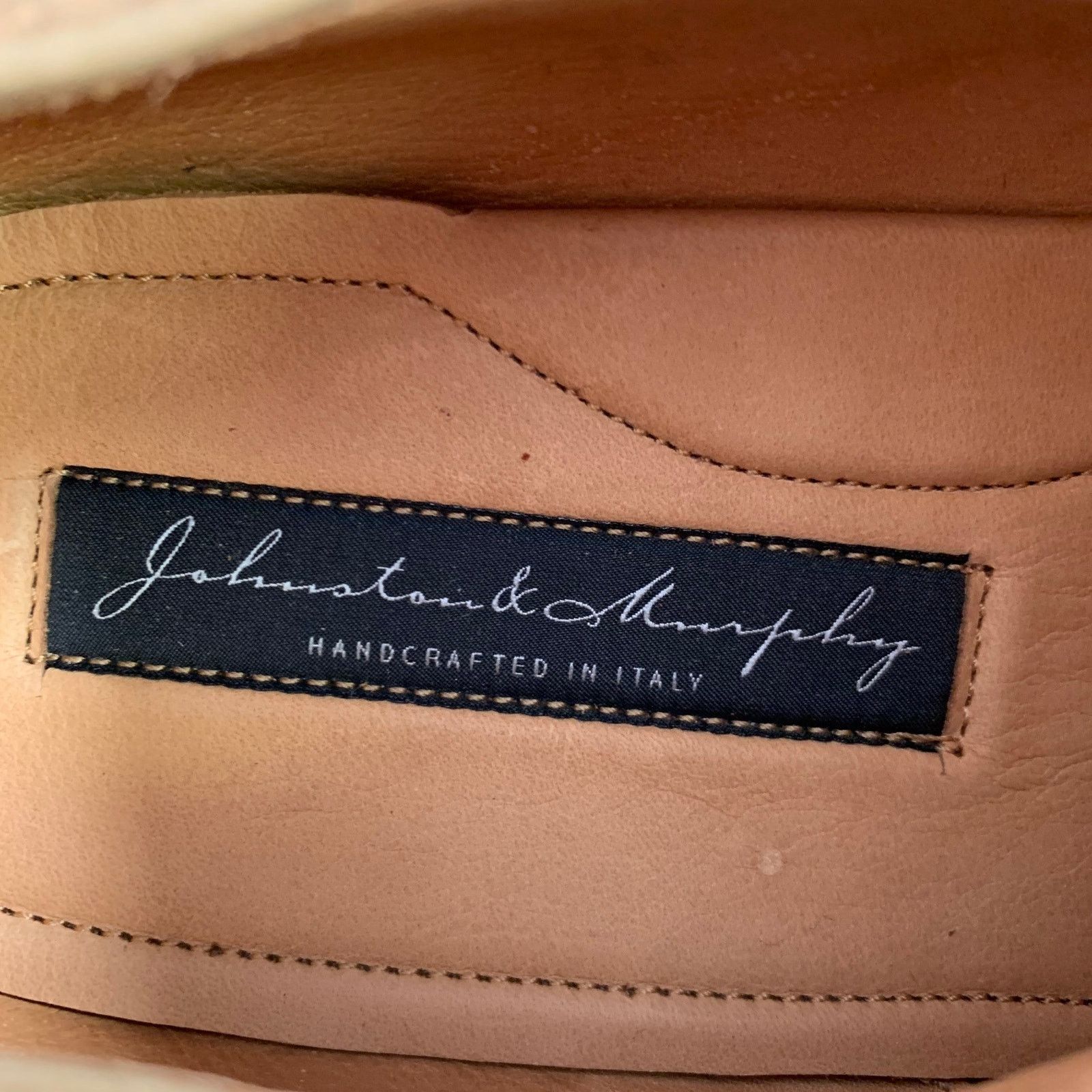 Johnston & Murphy 10 Brown Contrast Stitch Suede Wingtip Lace-Up Shoes Size US 10 / EU 43 - 7 Thumbnail