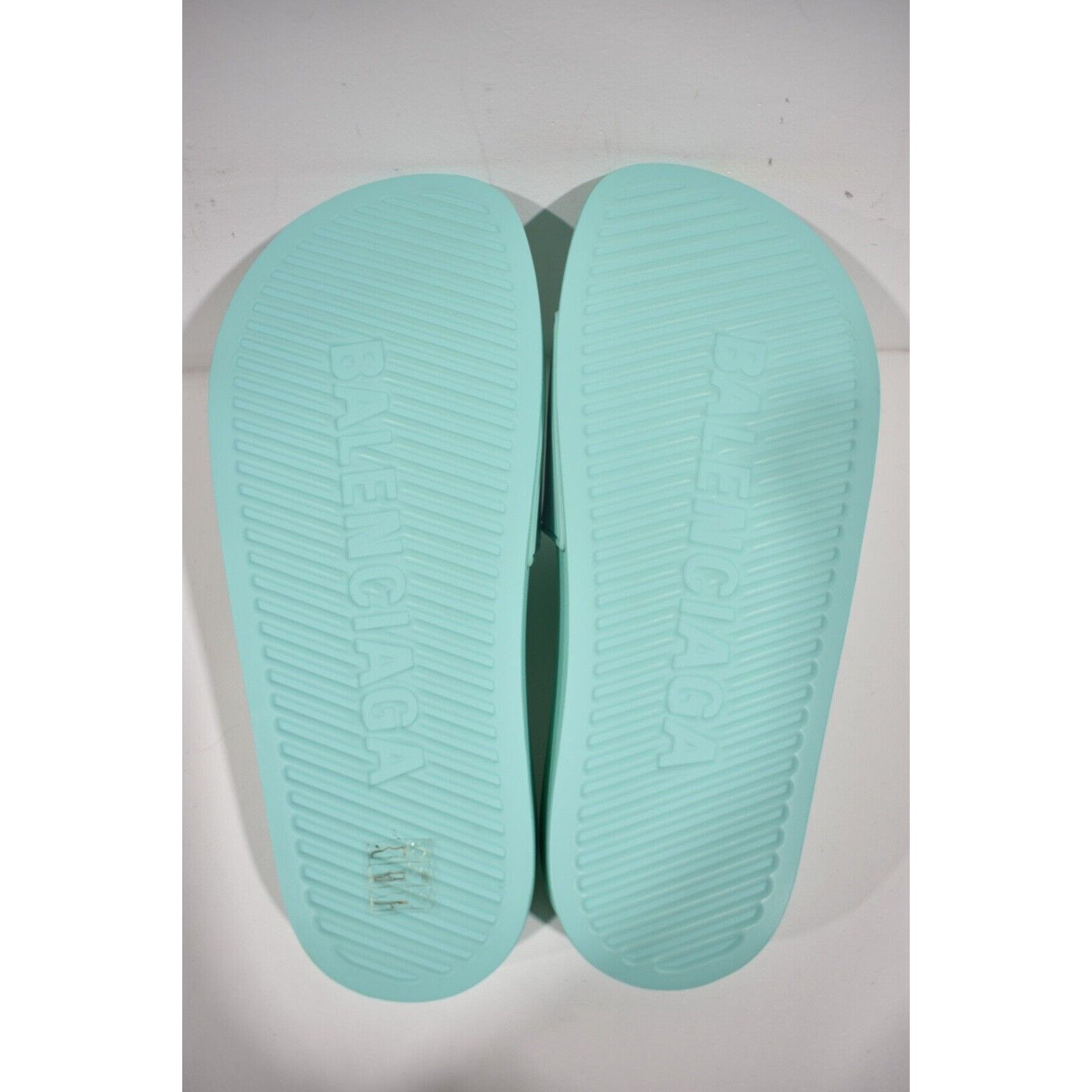 Balenciaga Balenciaga Mint Black Bicolor Rubber Logo Slide On Pool Size US 7 / IT 37 - 12 Thumbnail