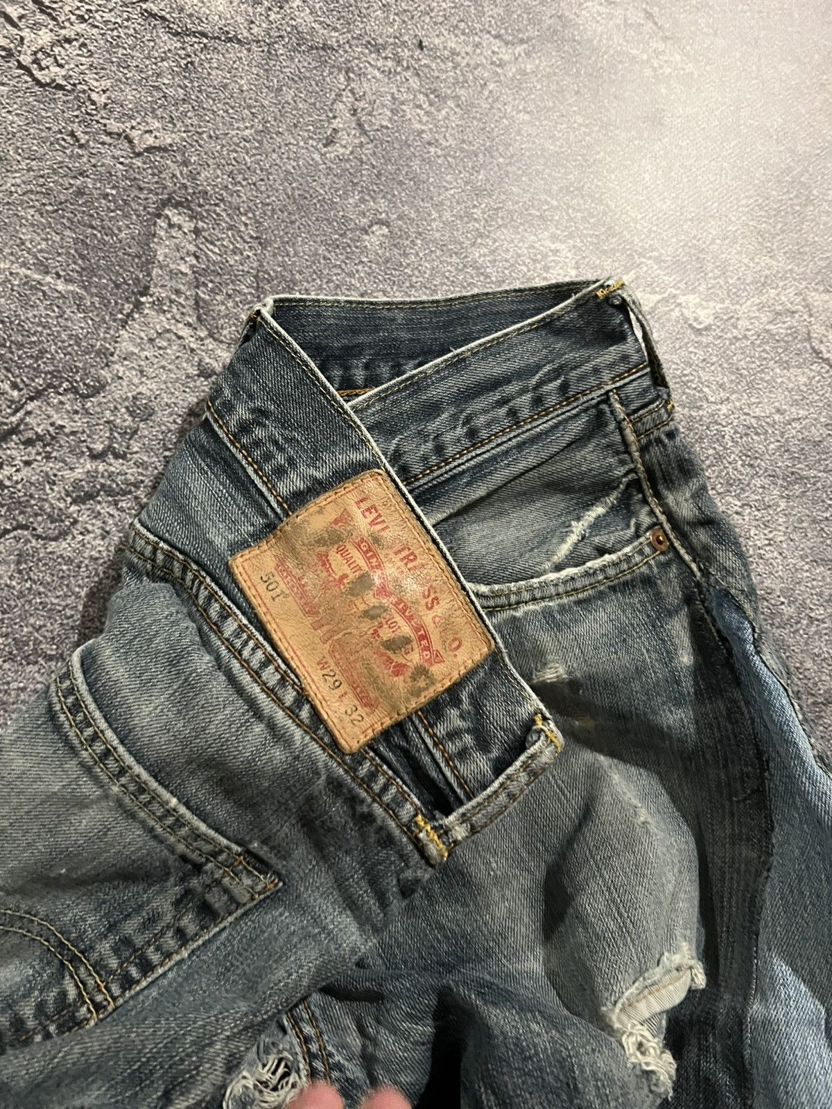 Y2K Distressed Custom Archive Jeans / Japanese Style Rock 90