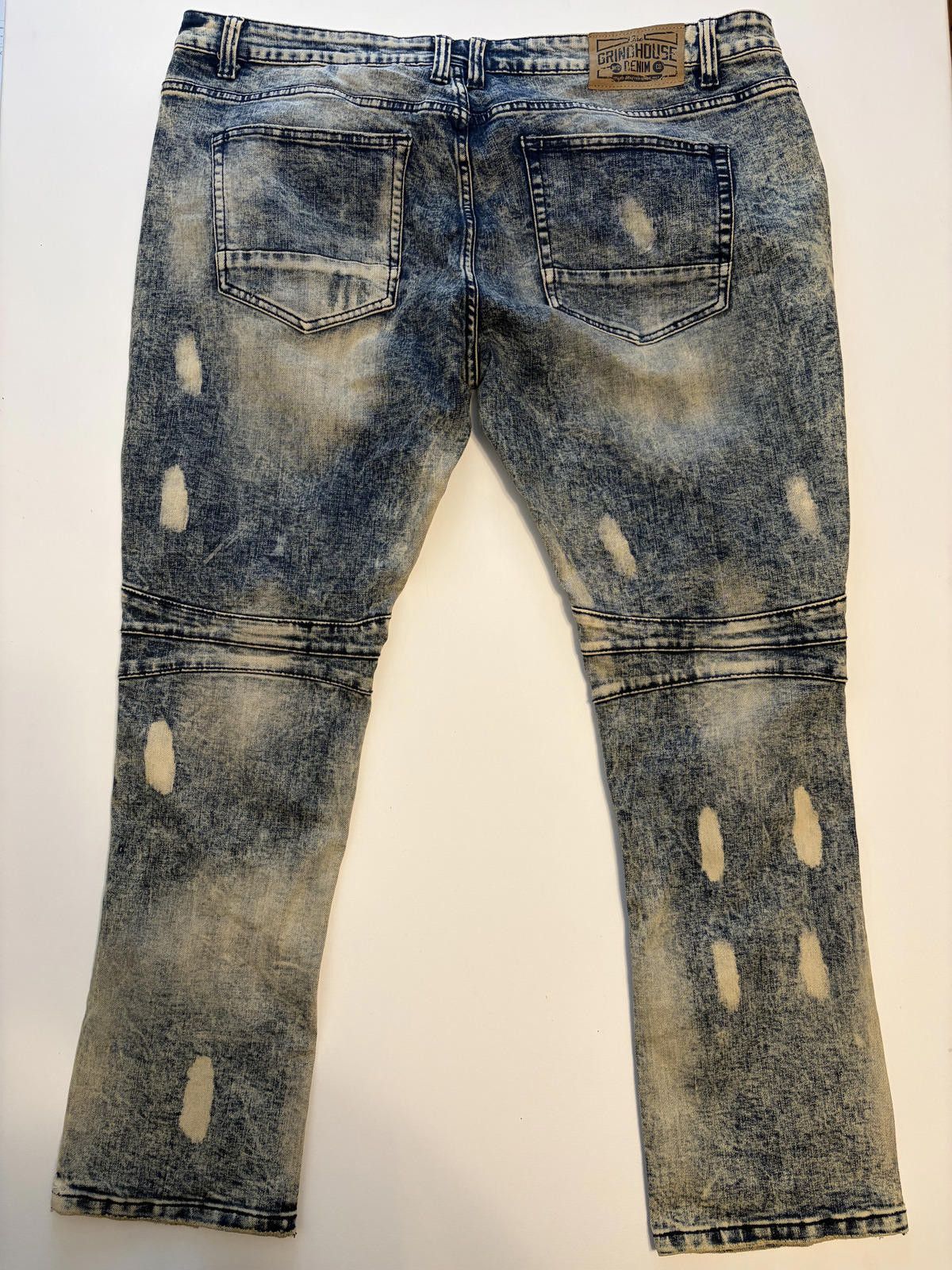 Other Grindhouse Men's Distress Acid Wash Biker Jeans (Size 44x32) Size US 44 / EU 60 - 3 Thumbnail