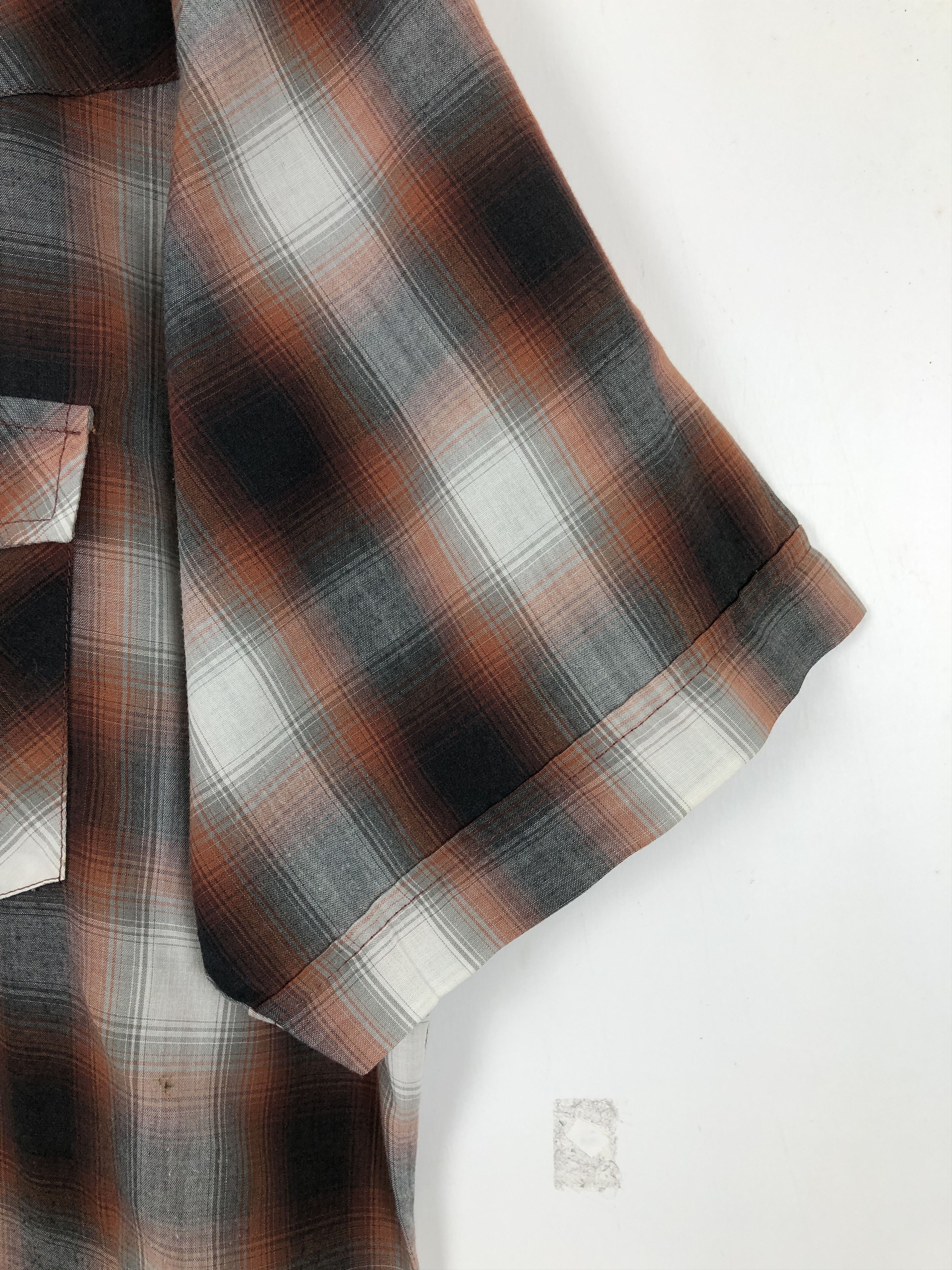 Japanese Brand × Vintage Vintage Japanese Brand Shadow Plaid Button Up Shirt TA0482 Size US L / EU 52-54 / 3 - 6 Thumbnail