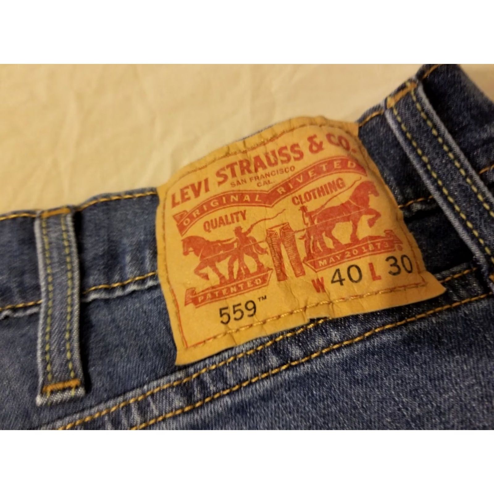 Levi's Levi's 559 Jeans Mens 40x30 Relaxed Straight Denim Pants Blue Stretch 42x29 Size US 40 / EU 56 - 4 Thumbnail