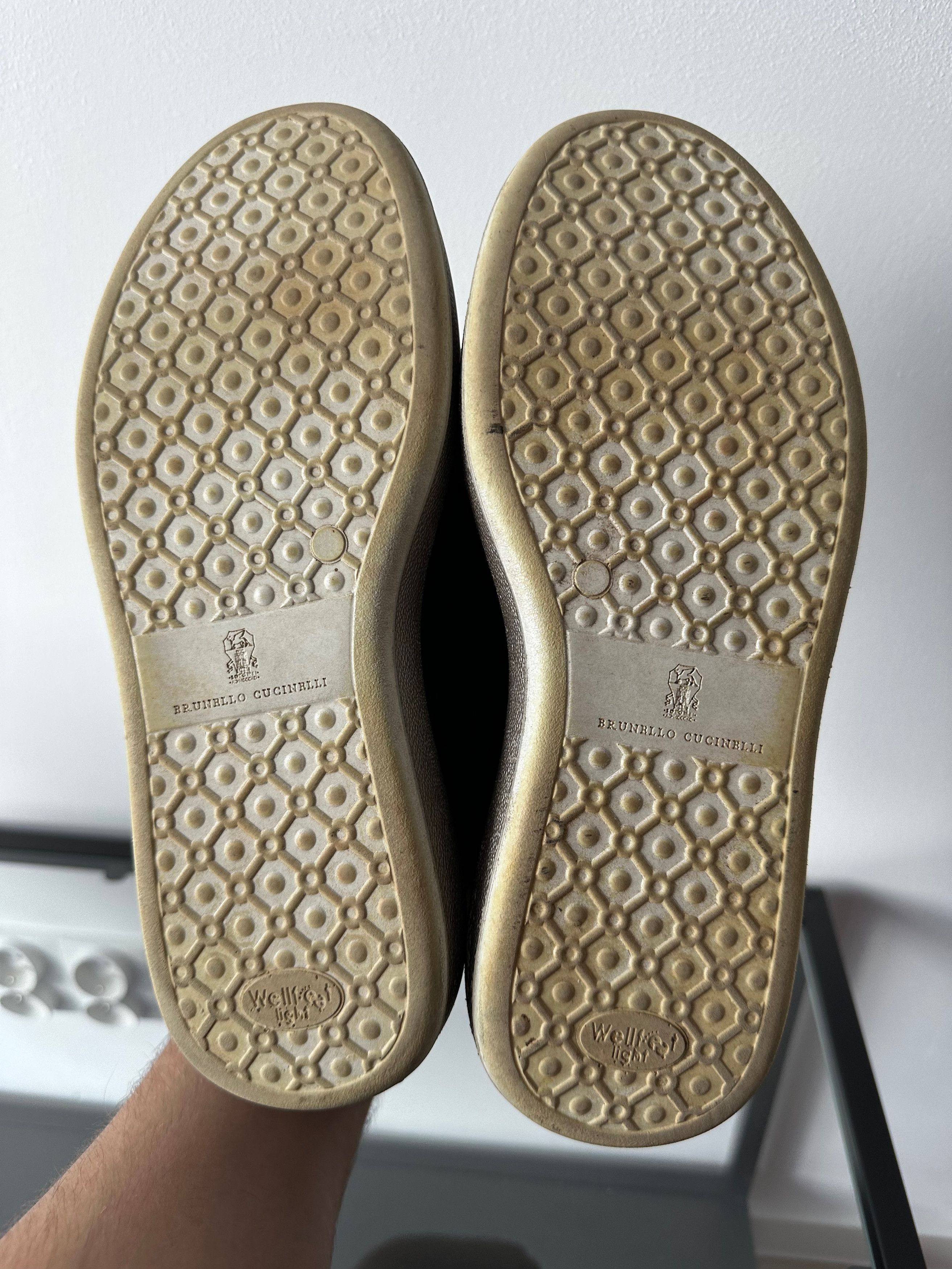 Brunello Cucinelli Brunello Cucinelli Dark Grey Wool Leather Platform Sneakers Size US 8.5 / IT 38.5 - 9 Thumbnail
