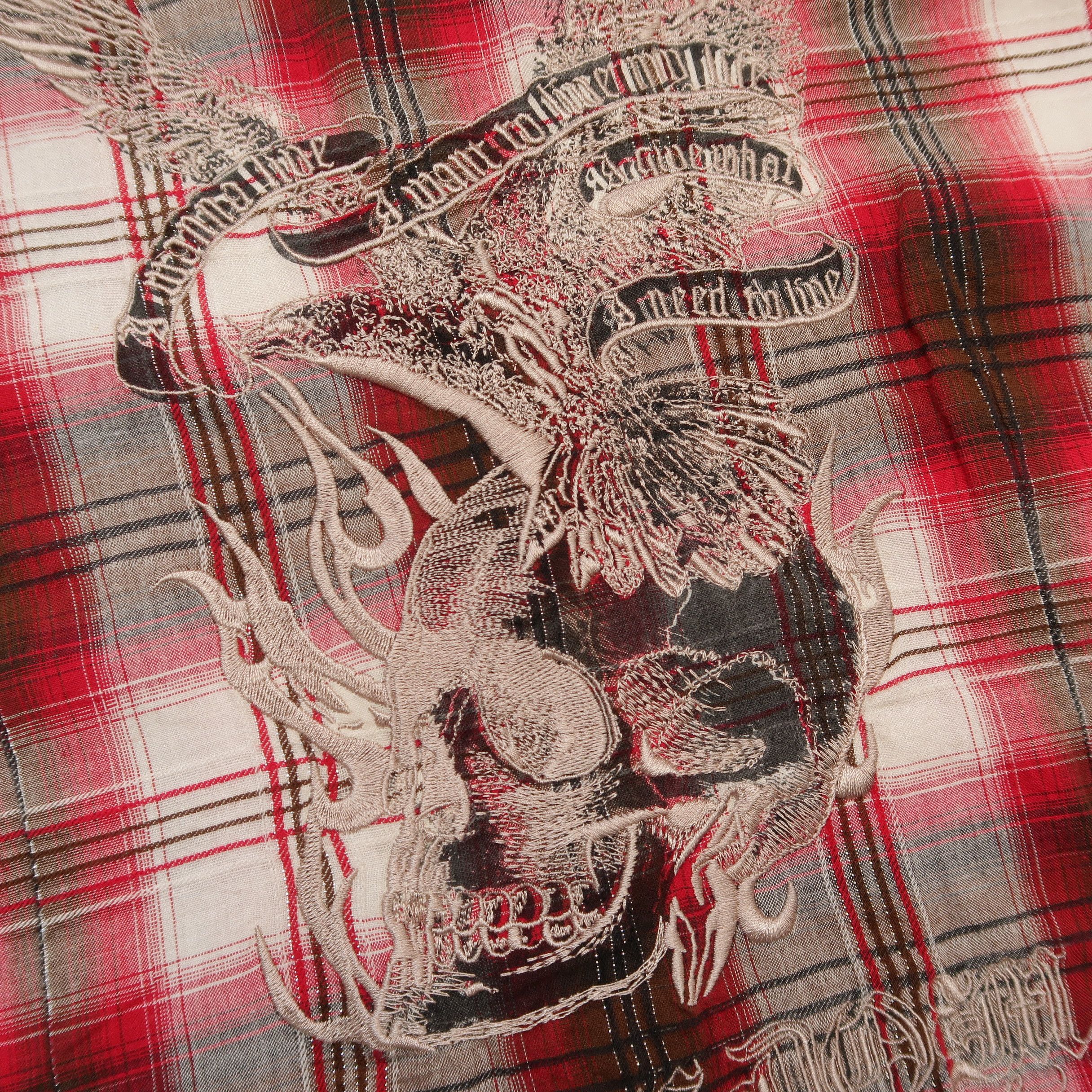 Japanese Brand 14th Addiction Murder License Embroidered Western Shirt Size US S / EU 44-46 / 1 - 17 Thumbnail