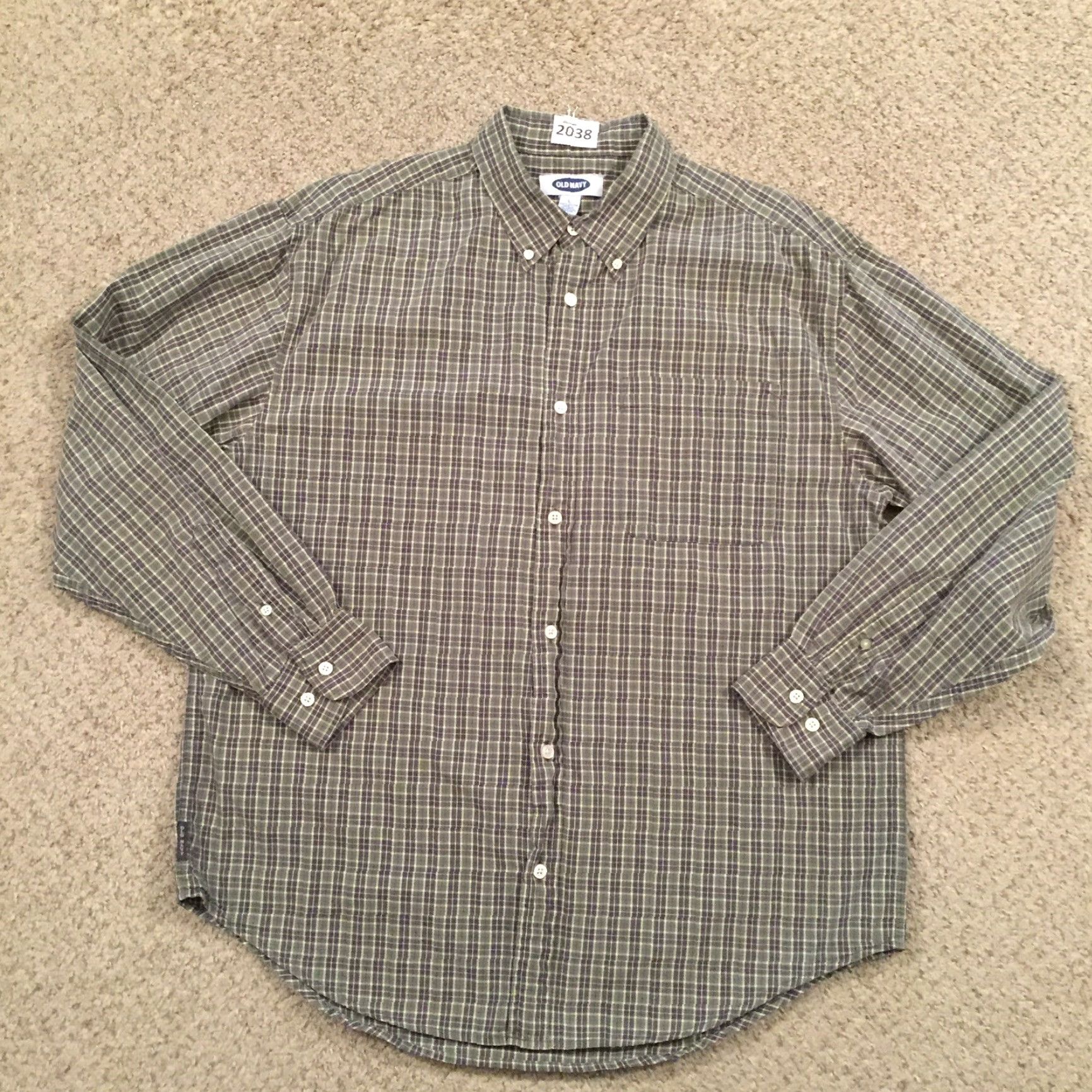 Old Navy Old Navy Button-Up Shirt Mens Large Green Plaid Long Sleeve Size US L / EU 52-54 / 3 - 2 Thumbnail