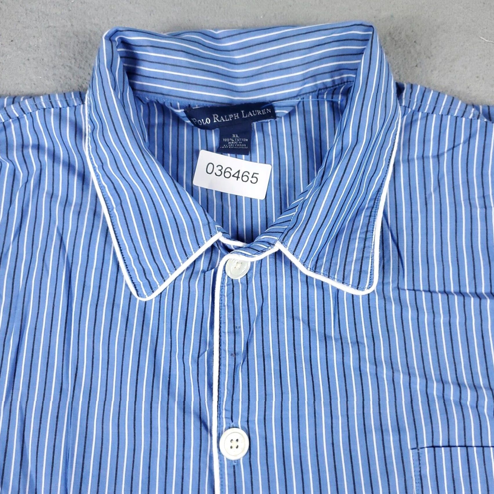 Ralph Lauren Ralph Lauren Mens XL Extra Large Blue Striped Pony Sleepwear Shirt Size US L / EU 52-54 / 3 - 3 Thumbnail