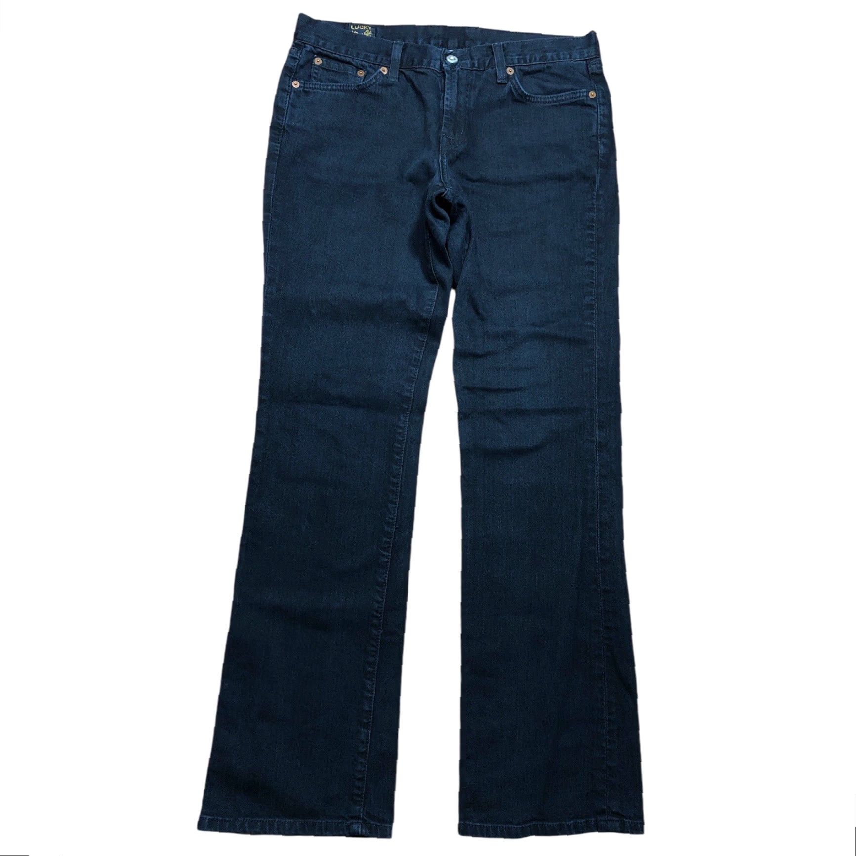 Lucky Brand Lucky Brand Classic Rider Jeans Black Womens 10 Regular 33/27.5 Inseam 27.5 Zip 5-Pocket Denim Stretch Straight Size 32" / US 10 / IT 46 - 2 Thumbnail