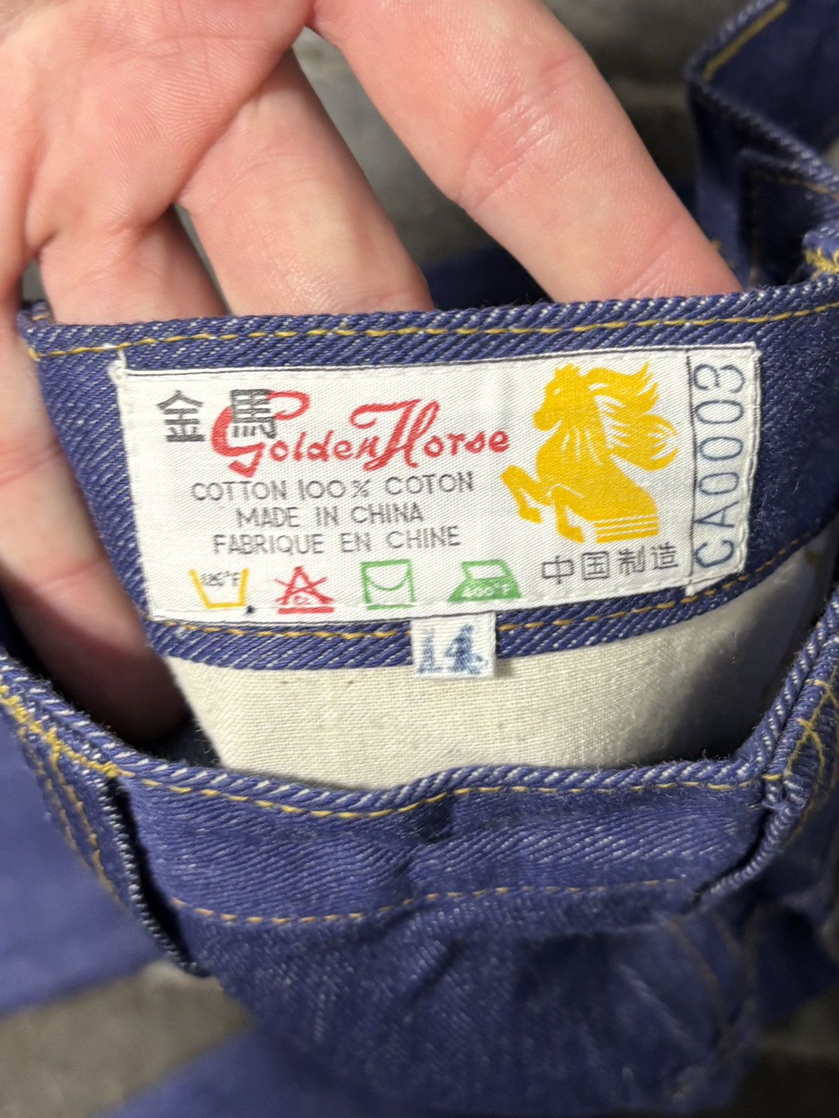 Vintage 1970s Flared Jeans Vintage Dark Wash Golden Horse Bell Botto Size 26" / US 2 / IT 38 - 8 Thumbnail