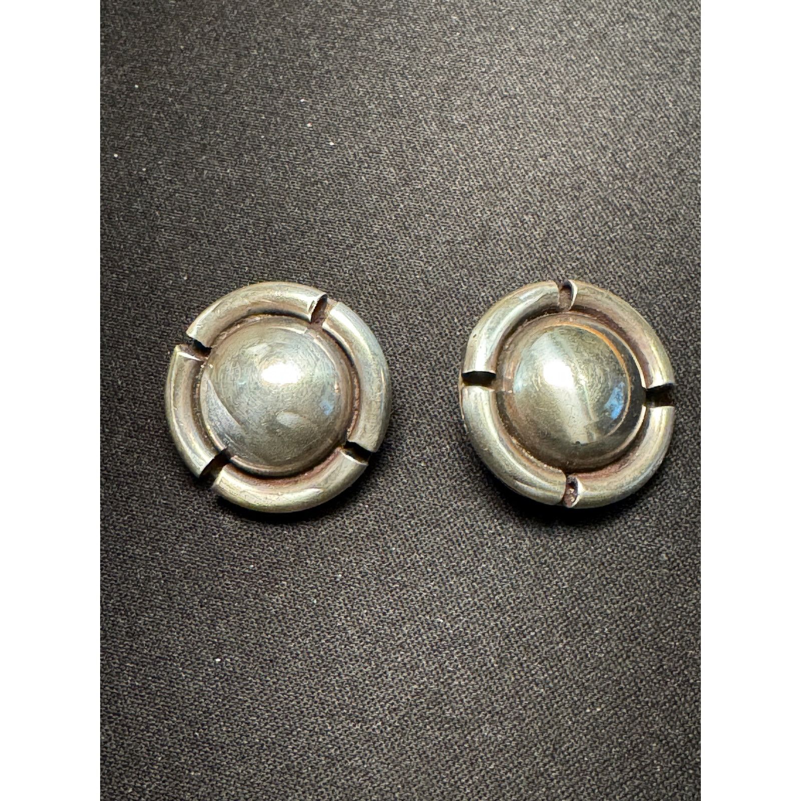Other 925 Sterling Silver Vintage Mexico Button Clip On Earrings Size ONE SIZE - 1 Thumbnail