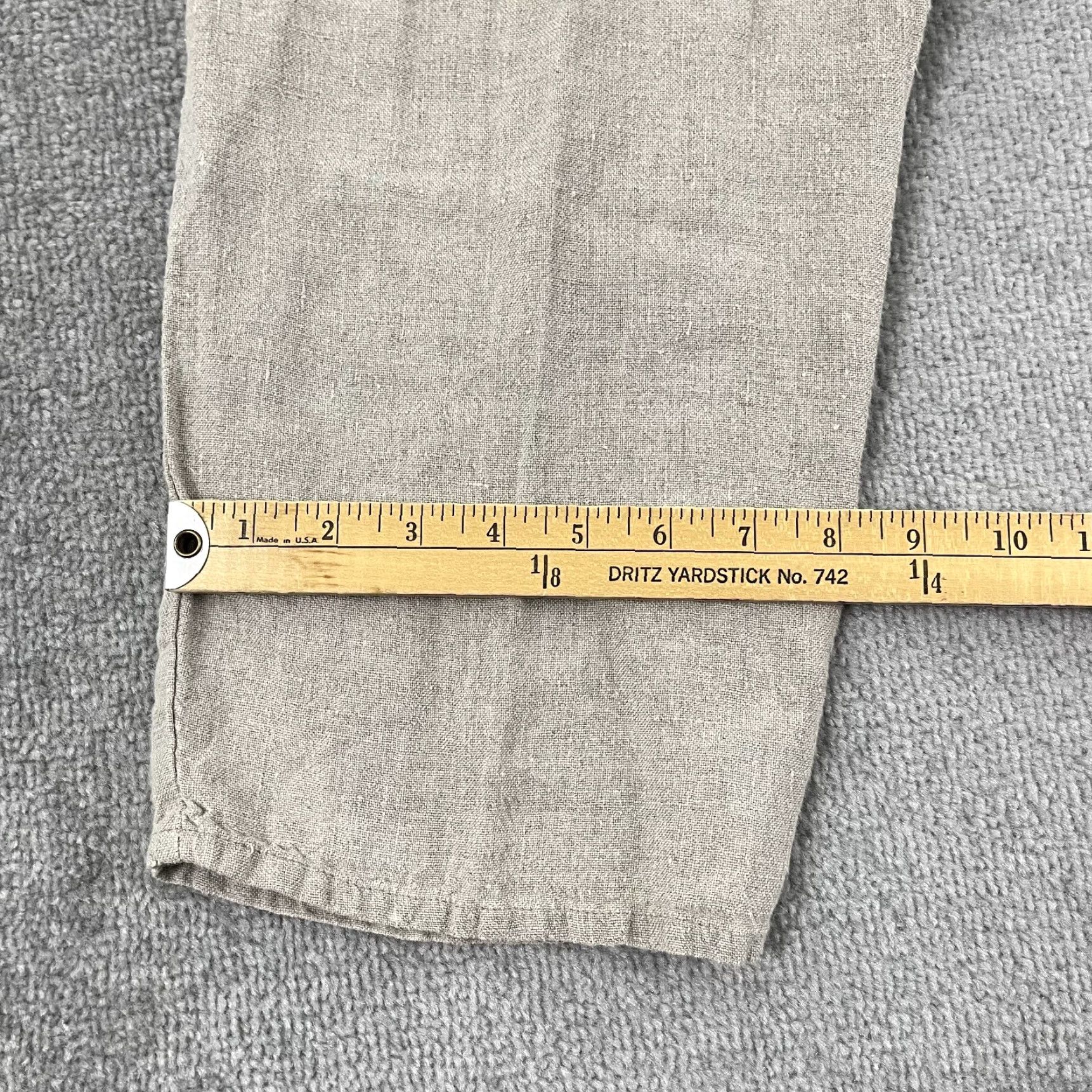 FLAX FLAX Linen Pants Women Medium 29" Brown Casual High Rise Elastic Waist Pockets 90s Bohemian Size 32" / US 10 / IT 46 - 6 Thumbnail