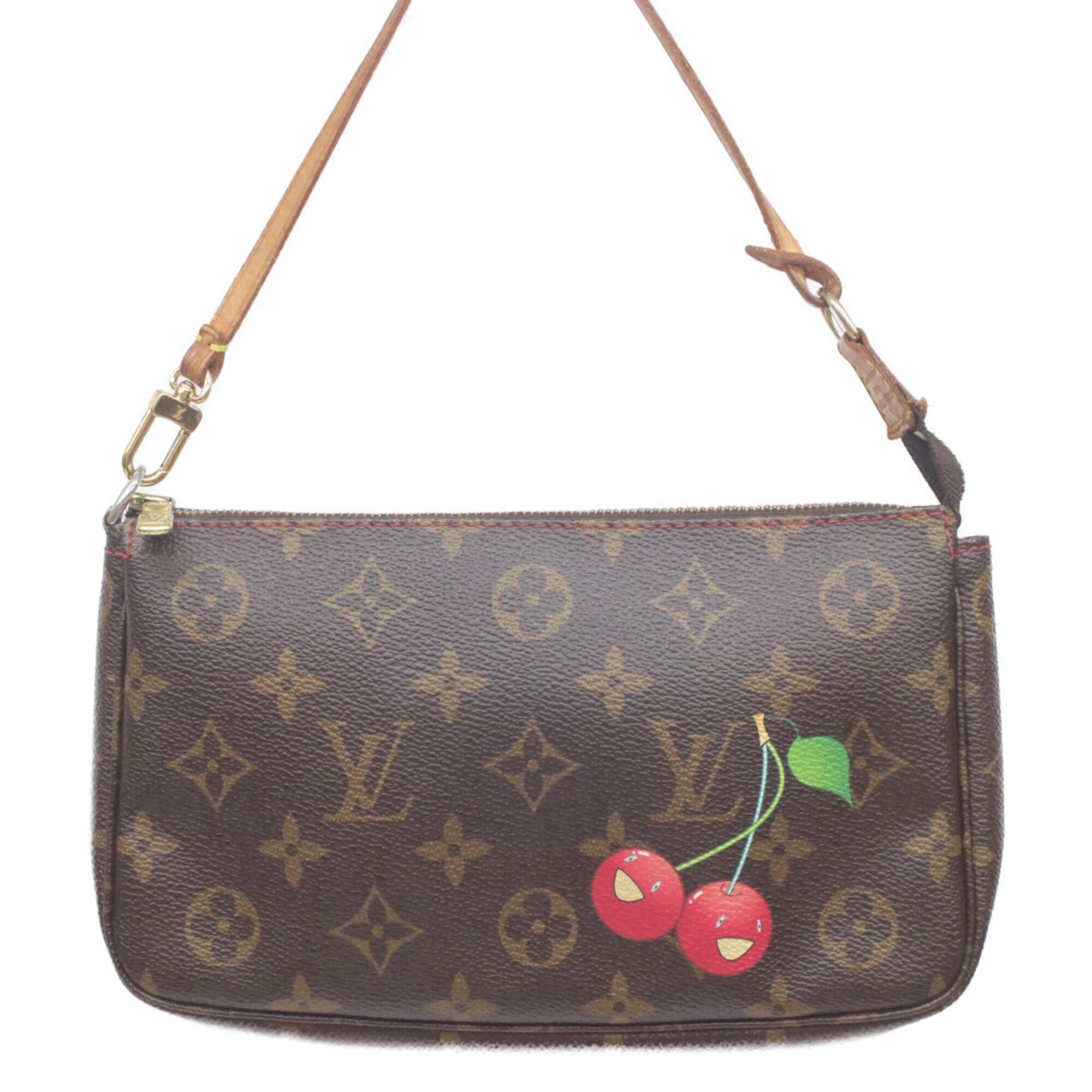 Louis Vuitton LOUIS VUITTON M95008 Monogram Cherry Pochette Accessoires Handbag Brown Red Women's Size ONE SIZE - 1 Thumbnail