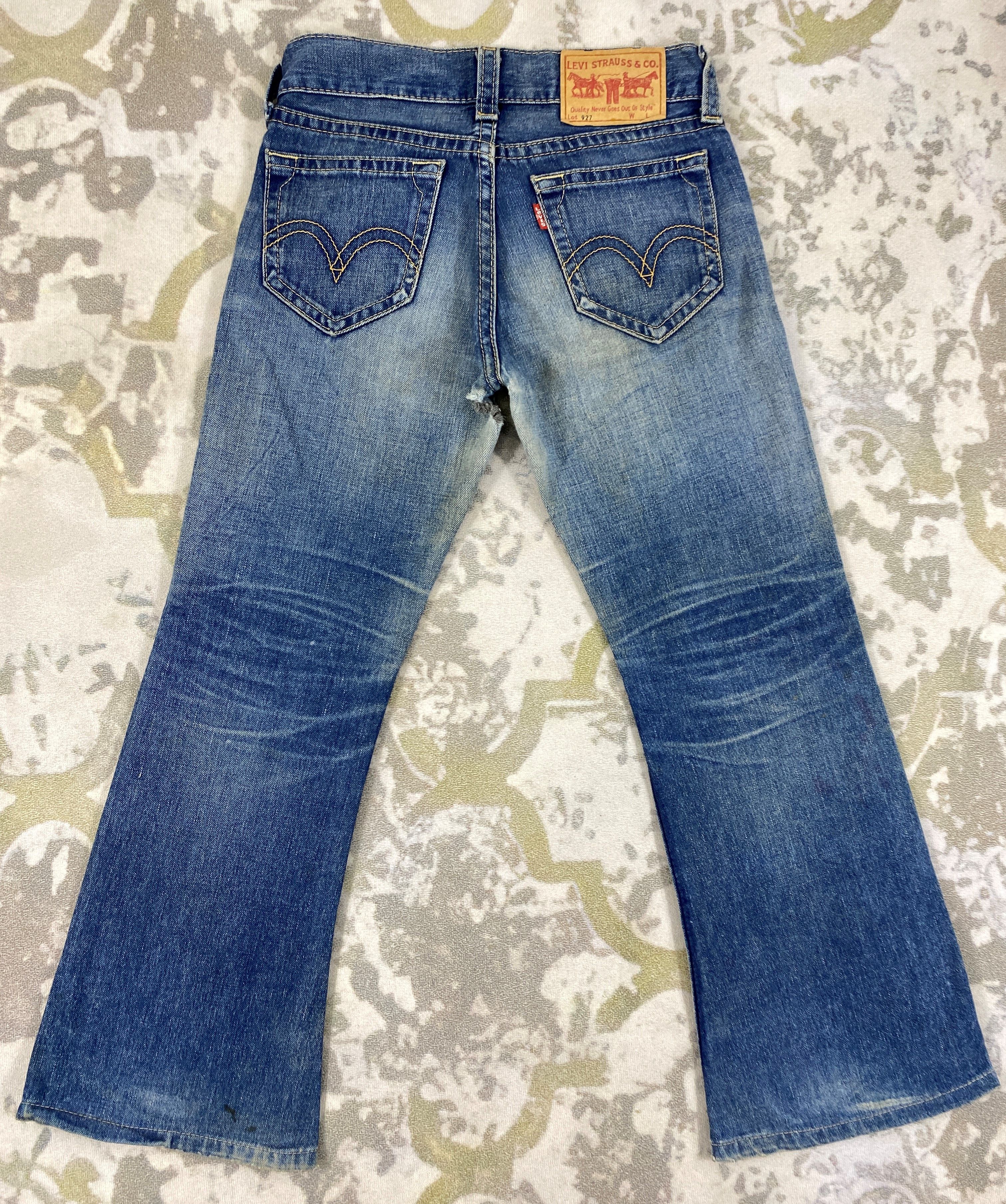 Levi's Dirty Blue Vintage Levi's 927 Flared 31x27 Denim -JN953 Size US 31 - 2 Thumbnail