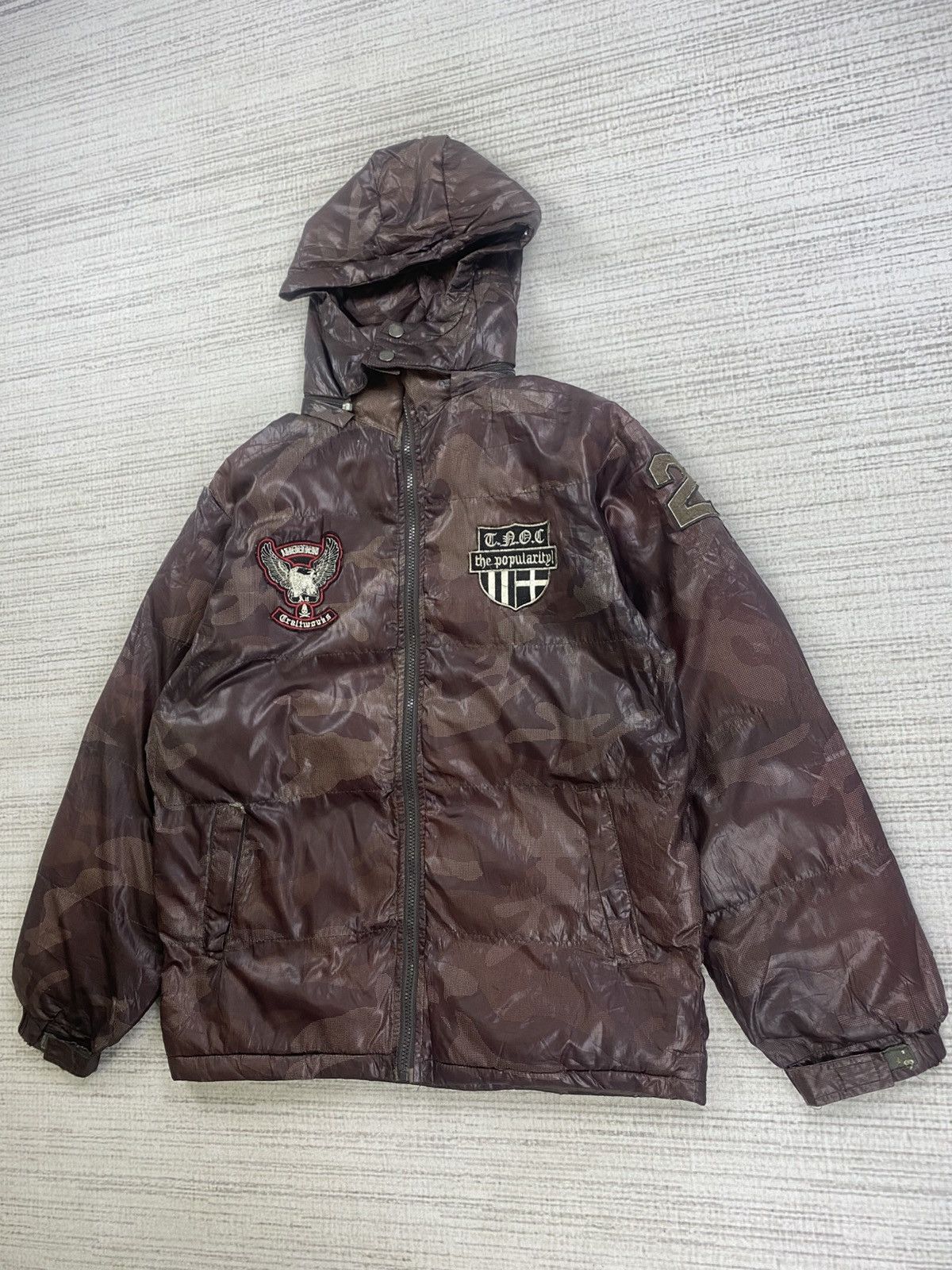 Japanese Brand × Vintage Vtg Natural Basic Cycle Puffer Down Fullzip Hoodie Jacket Size US M / EU 48-50 / 2 - 4 Thumbnail