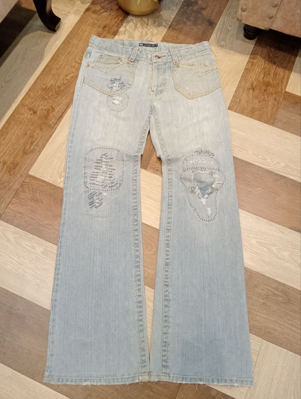 If Six Was Nine JAPANESE CUSTOM CULTURE FLARED JEANS Size US 33 - 2 Thumbnail