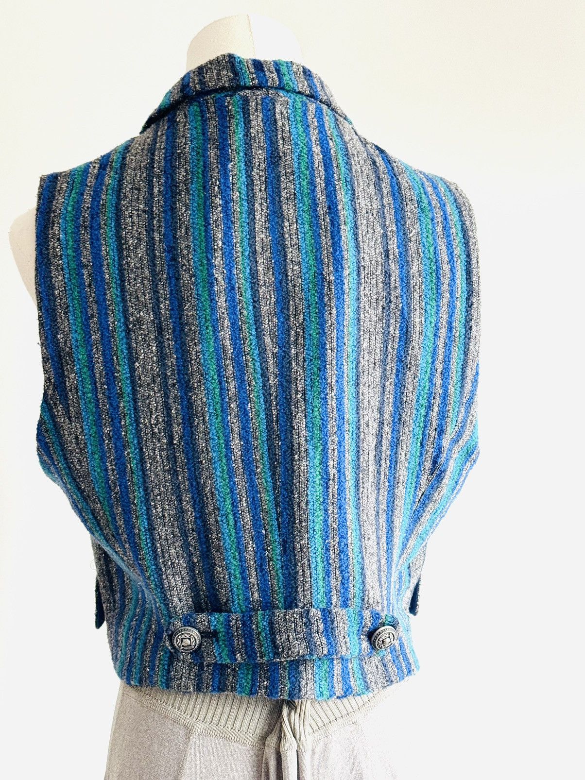 Versace × Versace Jeans Couture × Vintage Vintage Versace Jeans Couture striped vest medusa buttons Size M / US 6-8 / IT 42-44 - 3 Thumbnail