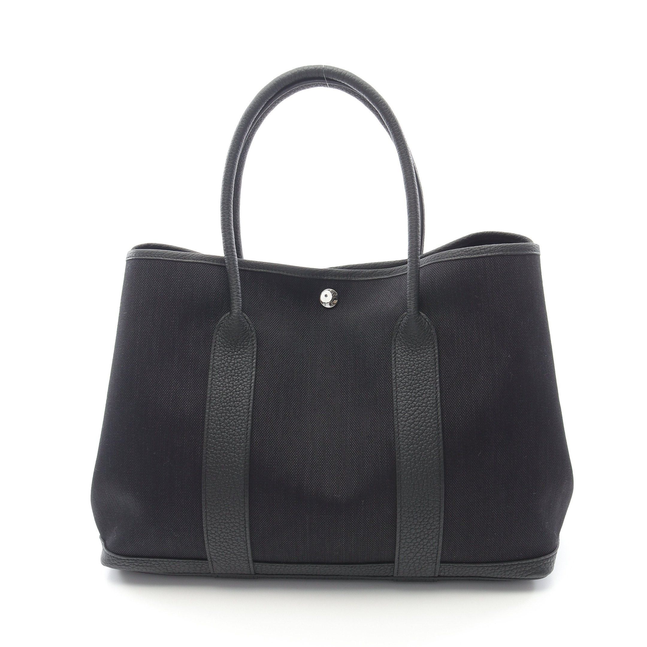 Hermes Hermes Garden Party Pm Handbag Tote Bag Negonda Leather Toile Military Black Silver Hardware K Stamp Size ONE SIZE - 1 Thumbnail