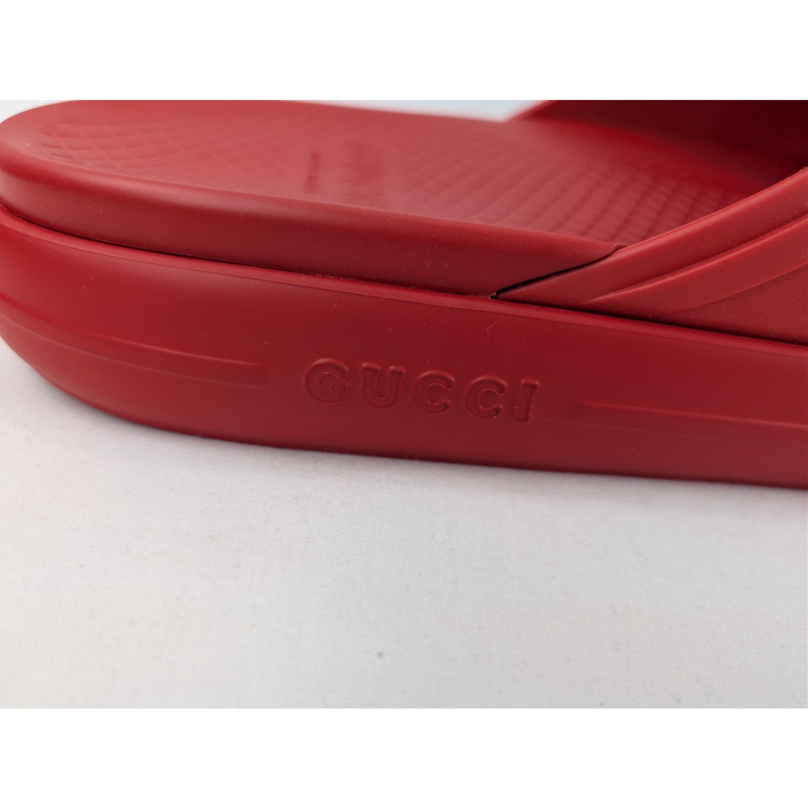 Gucci o1rshd1 Men's New Pursuit Slide Rubber 650 Slipper in Red Size US 12.5 / EU 45-46 - 5 Thumbnail