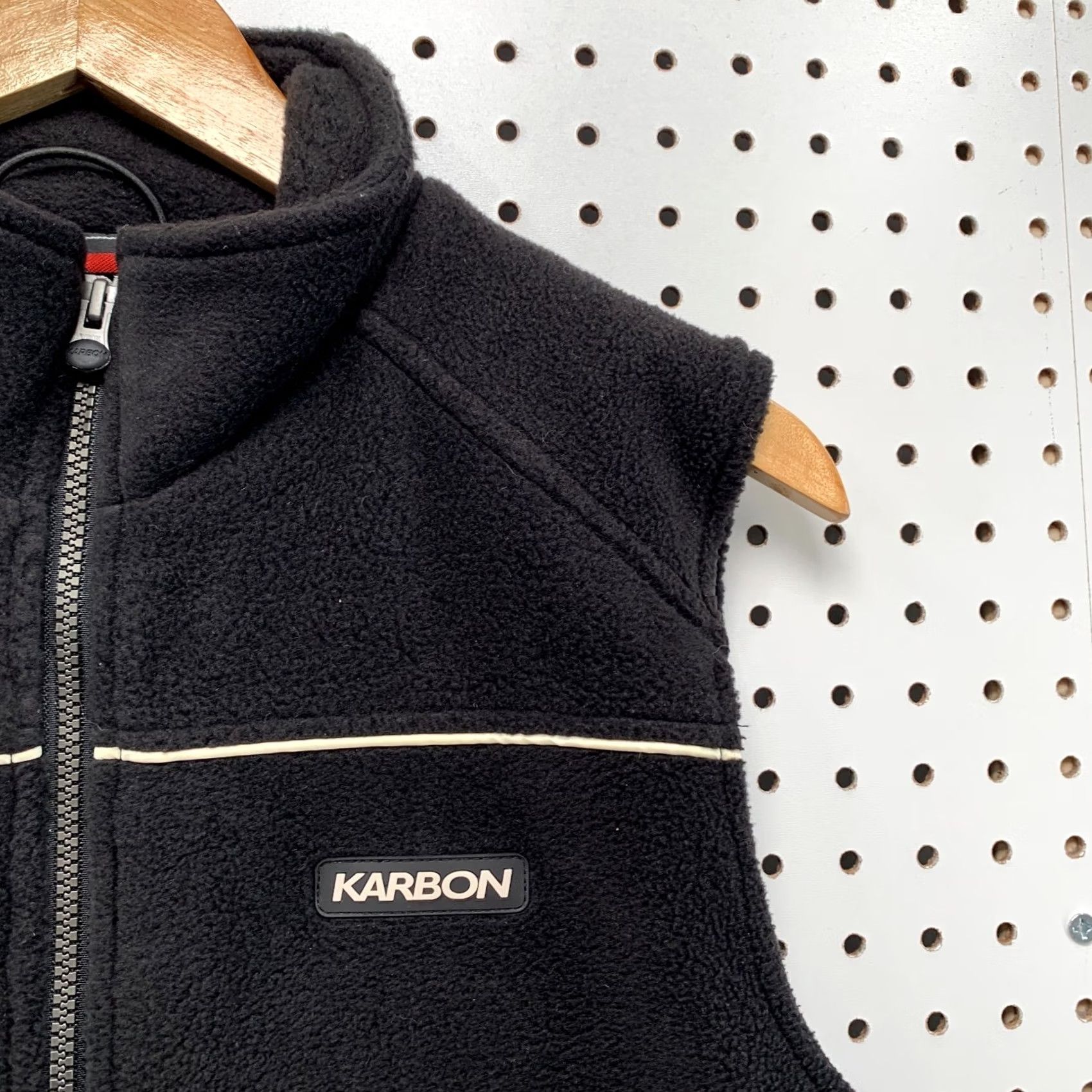 Vintage Karbon Fleece Sherpa Full Zip Vest Jacket Black XS Adult Sleeveless 20.5x25.5 Jacket Men XS Black Fleece Sherpa Full Zip Vest Jacket Size US XS / EU 42 / 0 - 6 Thumbnail