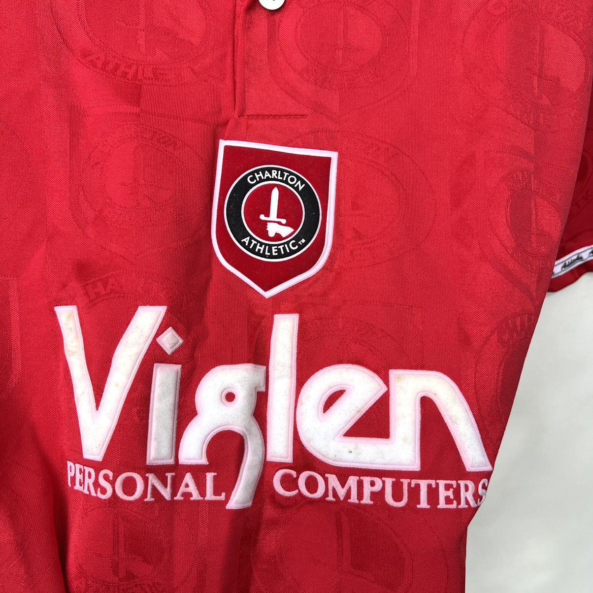 Vintage 1996 1998 Charlton Quaser Football Shirt soccer jersey Size US S / EU 44-46 / 1 - 3 Thumbnail