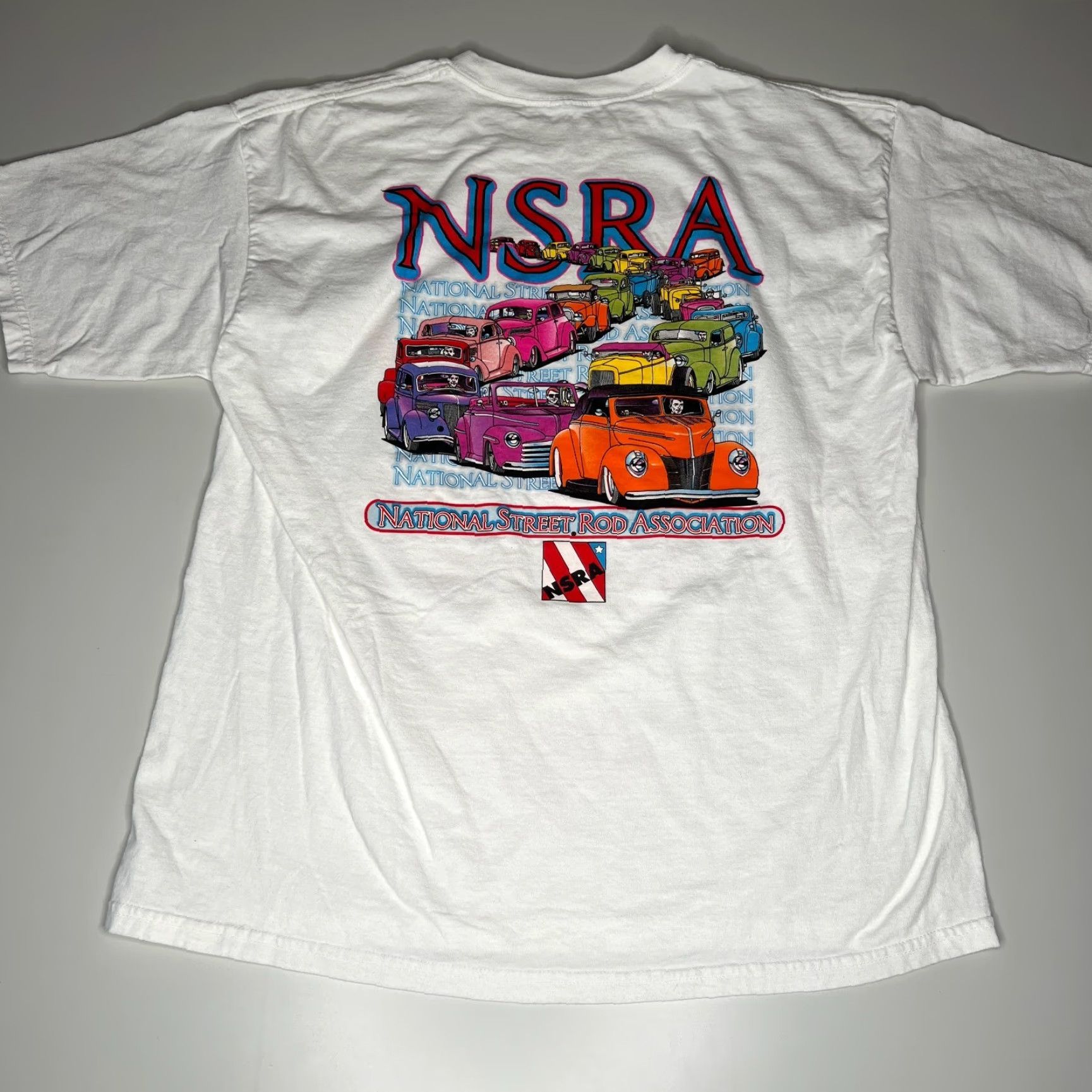 Fruit Of The Loom VINTAGE Fruit of the Loom T-Shirt Classic Car Street Rod Nationals White XL Men Cotton Crew Neck Short Sleeve Car Theme 2005 Size US XL / EU 56 / 4 - 4 Thumbnail