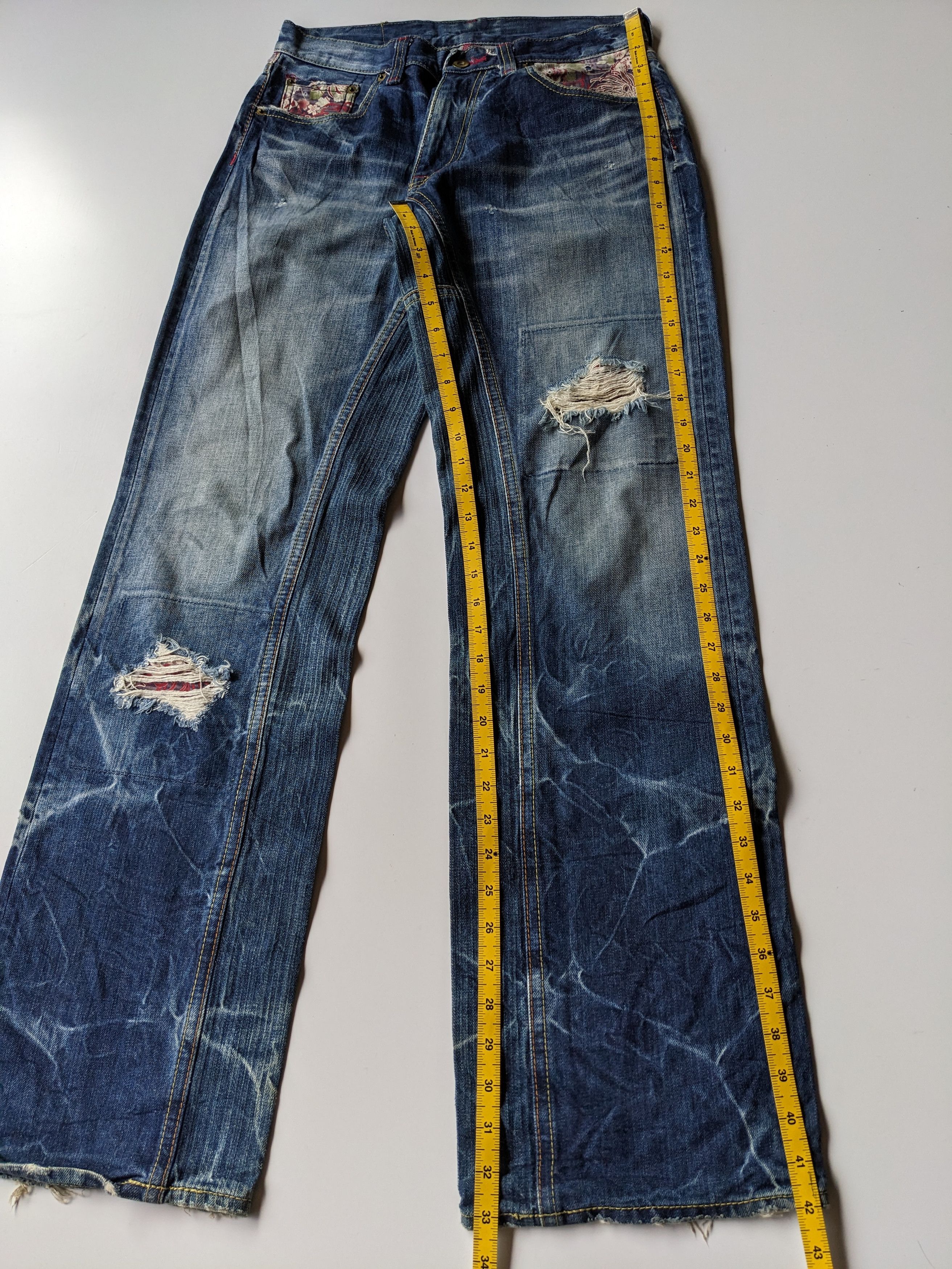 Eternal Eternal Karakuri thunder patchwork faded jeans Size US 30 / EU 46 - 10 Thumbnail