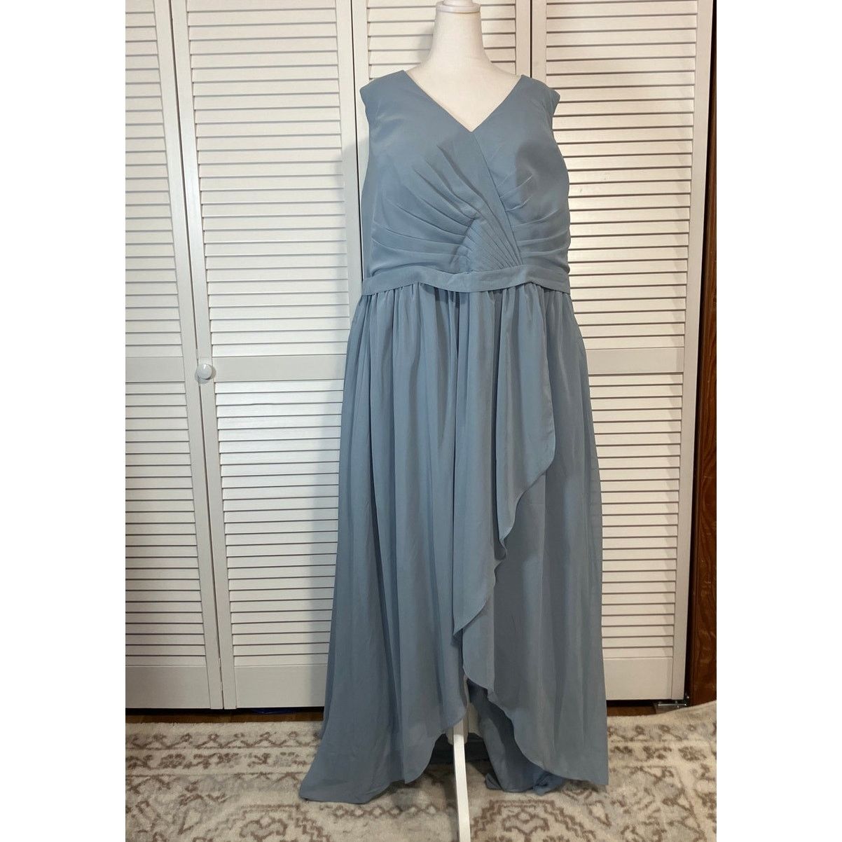 Other NWT HJ Dusty Blue Chiffon Flowy A-line Formal Dress 16 Size XL / US 12-14 / IT 48-50 - 1 Thumbnail