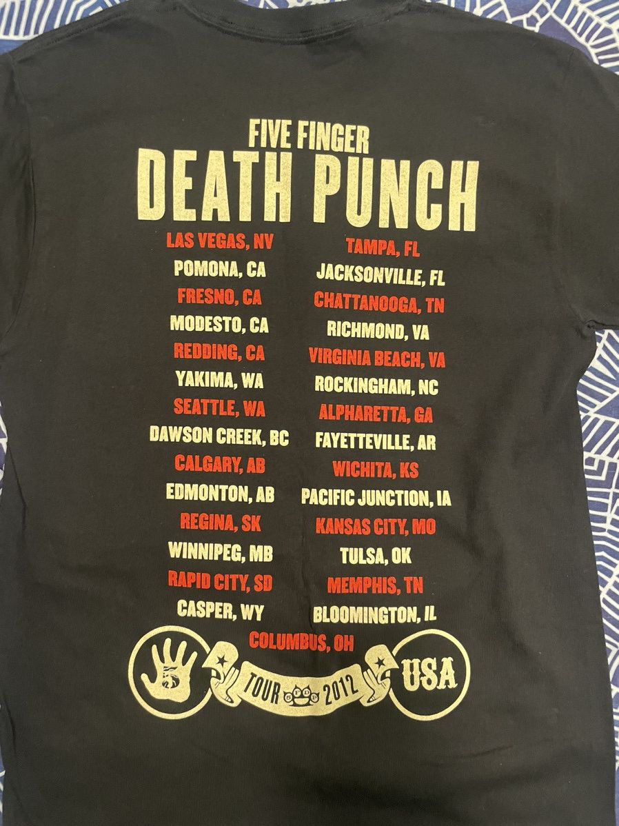 Band Tees Five Finger Death Punch Tour Shirt 2012 Size US S / EU 44-46 / 1 - 4 Thumbnail