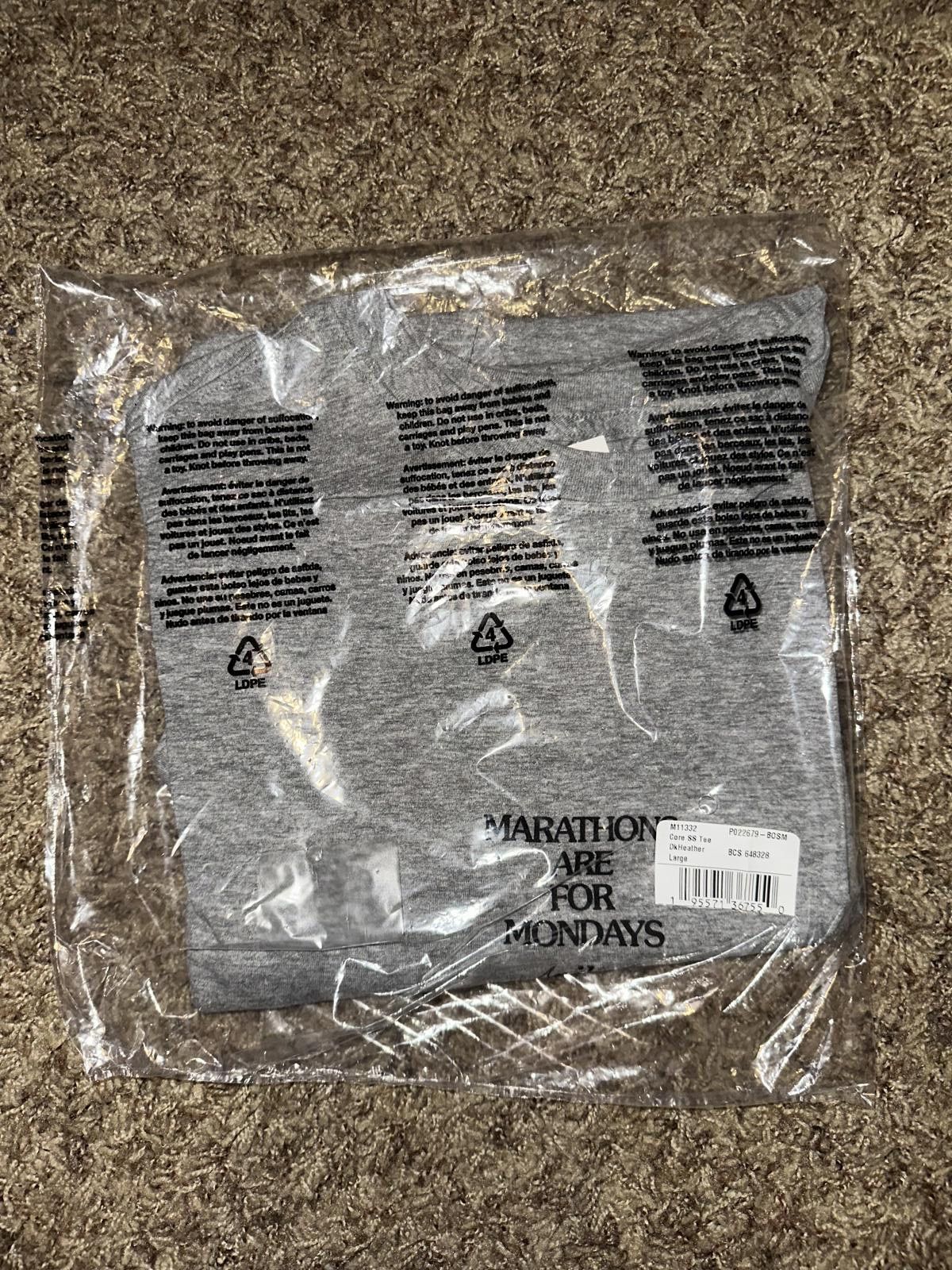 Nike Nike Men’s Dri-Fit "Marathon Are For Mondays" Cotton Nike Racing T-Shirt Size US L / EU 52-54 / 3 - 9 Thumbnail