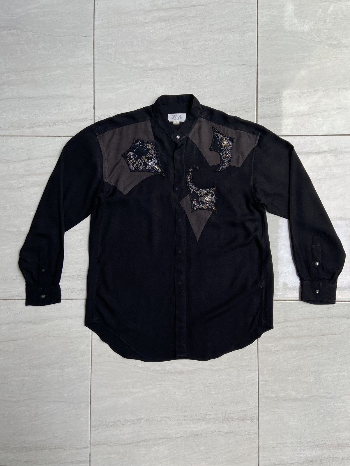 image of Ficce Uomo By Yoshiyuki Konishi Black Shirt, Men's (Size Medium)