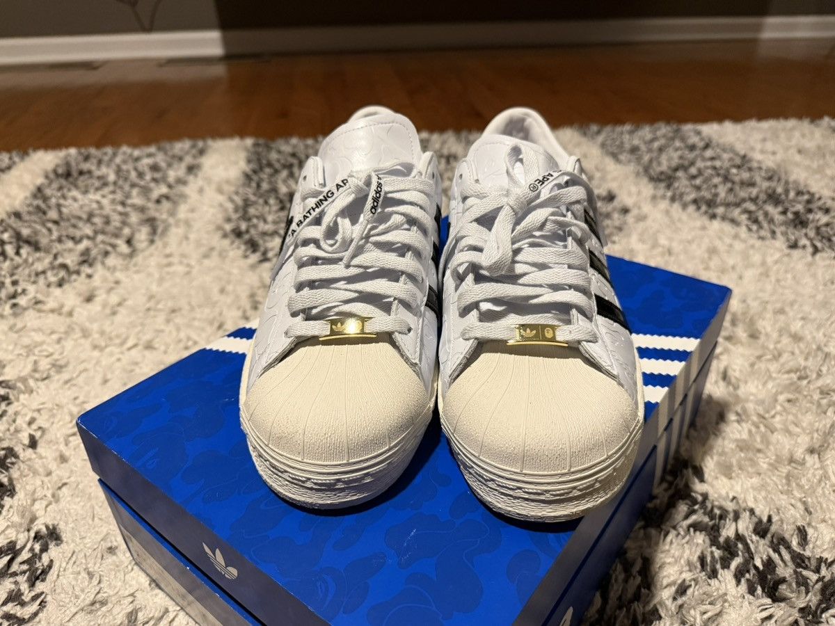 Adidas adidas Superstar White Size 12 SSTR v Bape Low Size US 12 / EU 45 - 4 Thumbnail
