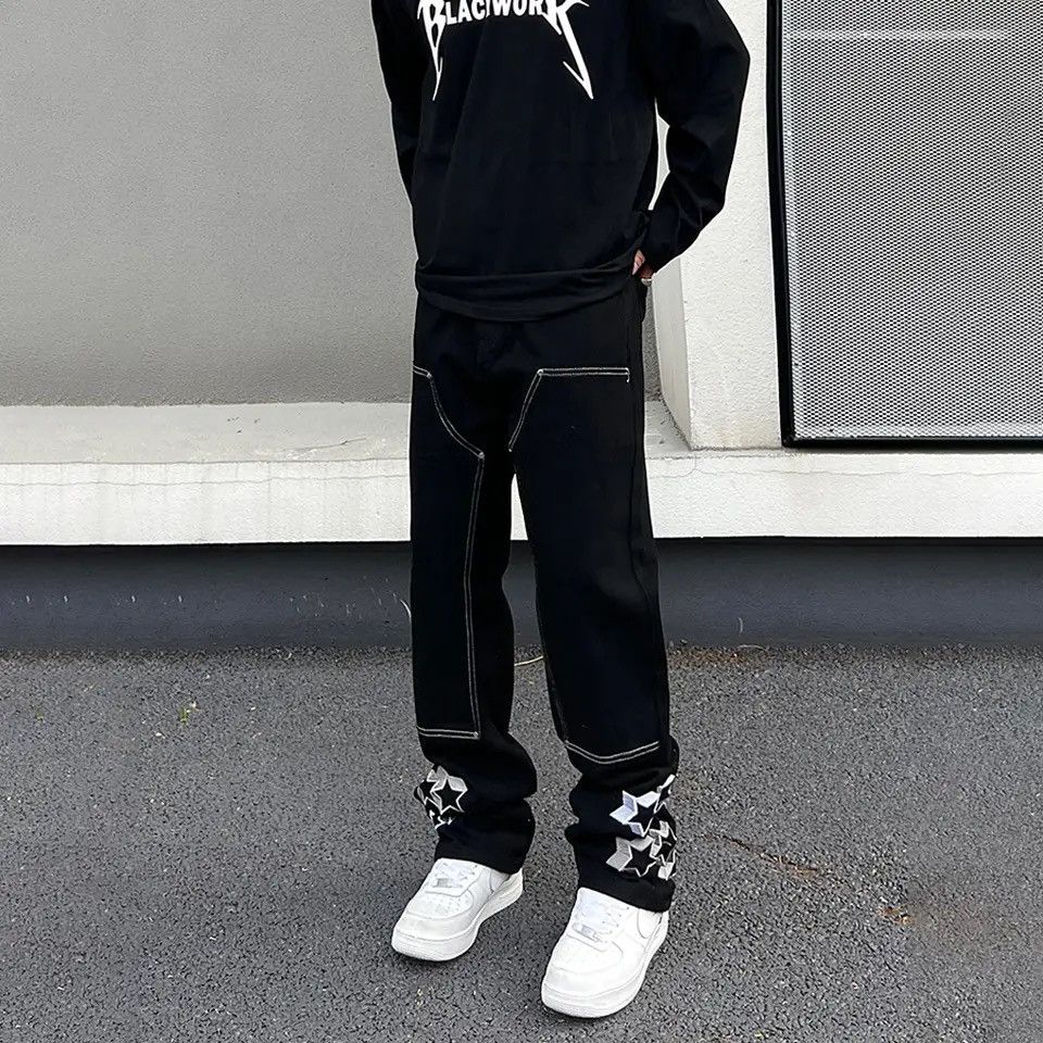 Japanese Brand × Vintage Graphic Jeans Men Y2k Flower Vaqueros Trousers Embroidery Size US 32 / EU 48 - 1 Thumbnail