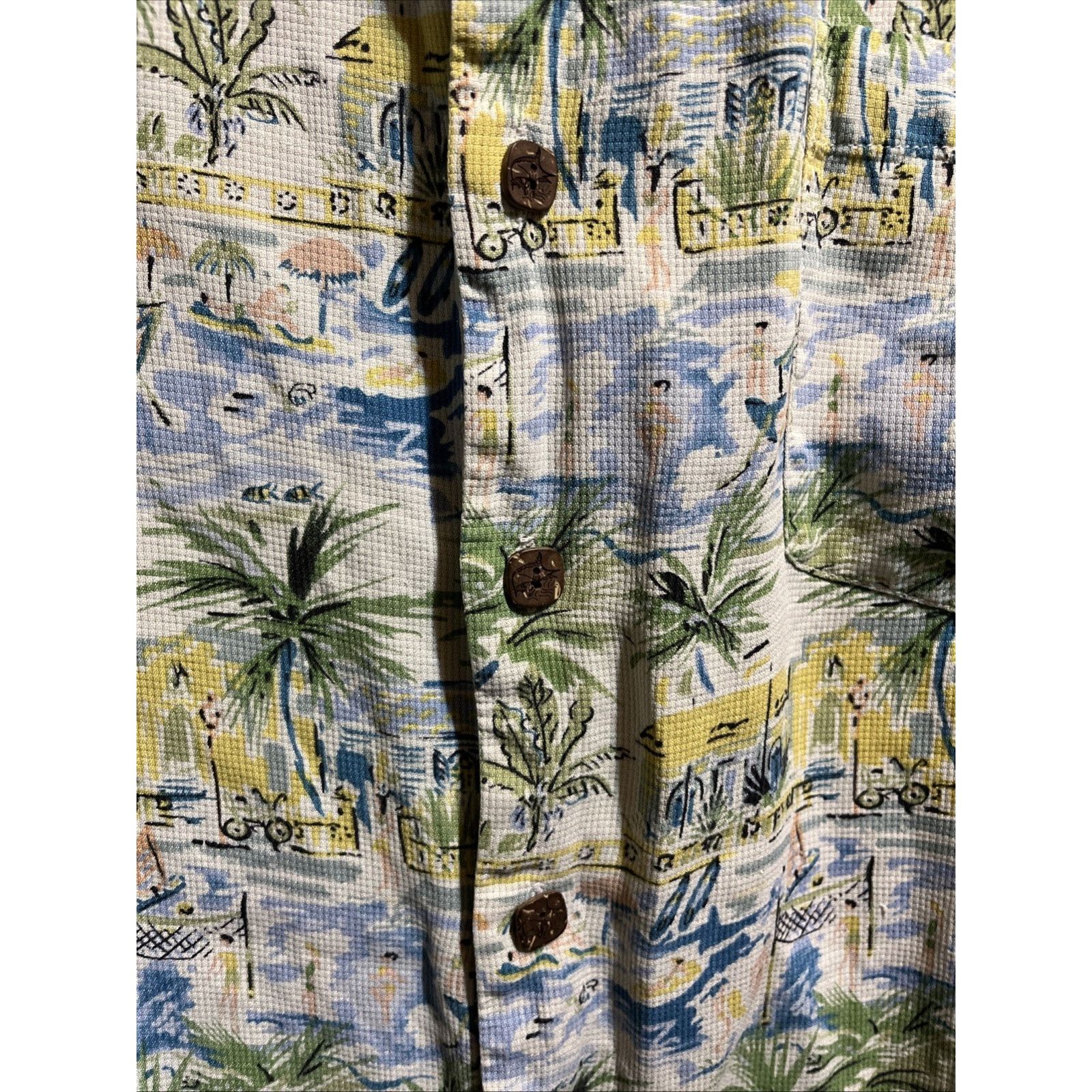 Other Bermuda Bay 100% Silk Hawaiian Shirt Men's Large Blue Fish Size US L / EU 52-54 / 3 - 6 Thumbnail