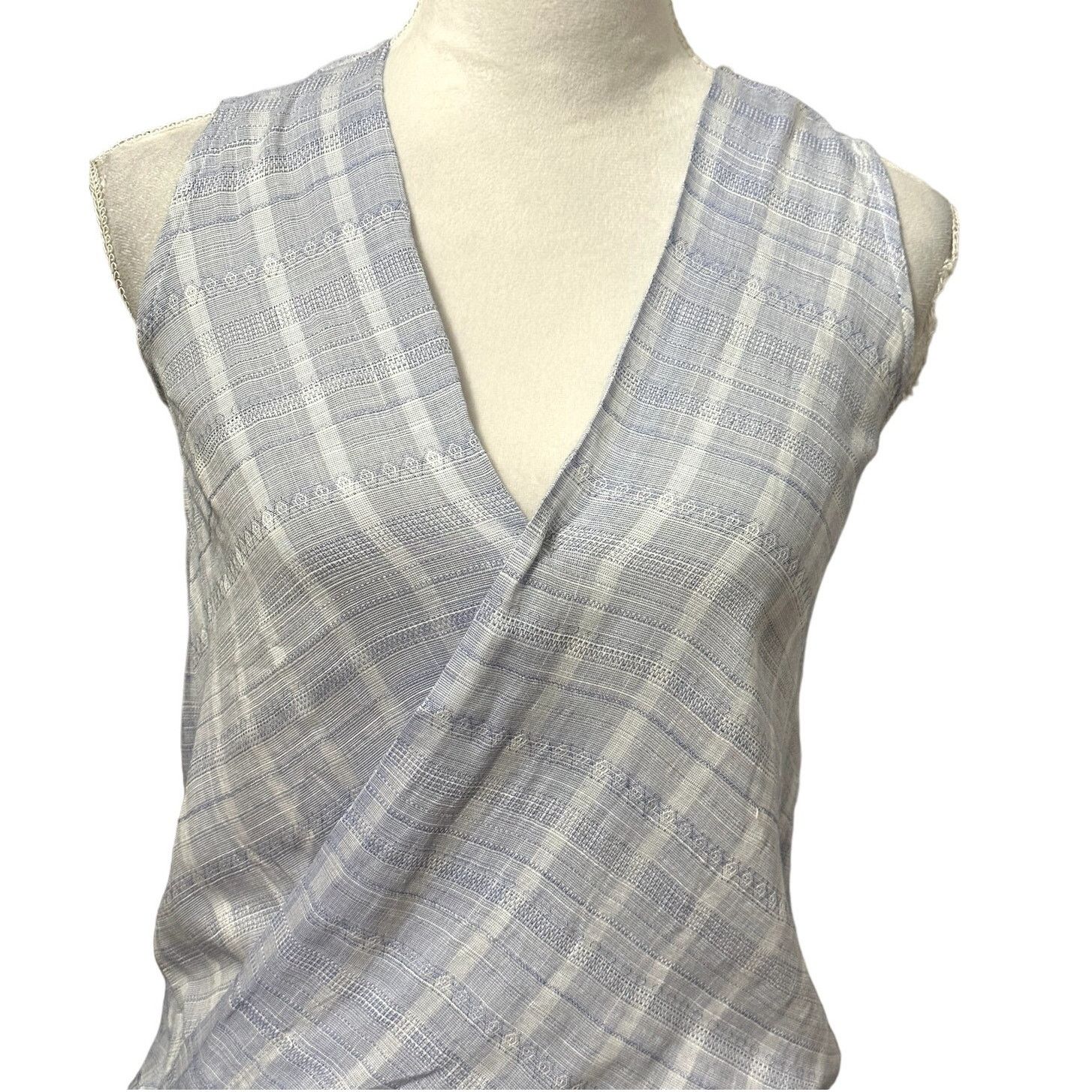 Other Harper Draped Blouse HighLow Stripe Sleeveless BlueWhite XXS Size XXS / US 00 / IT 34 - 2 Thumbnail