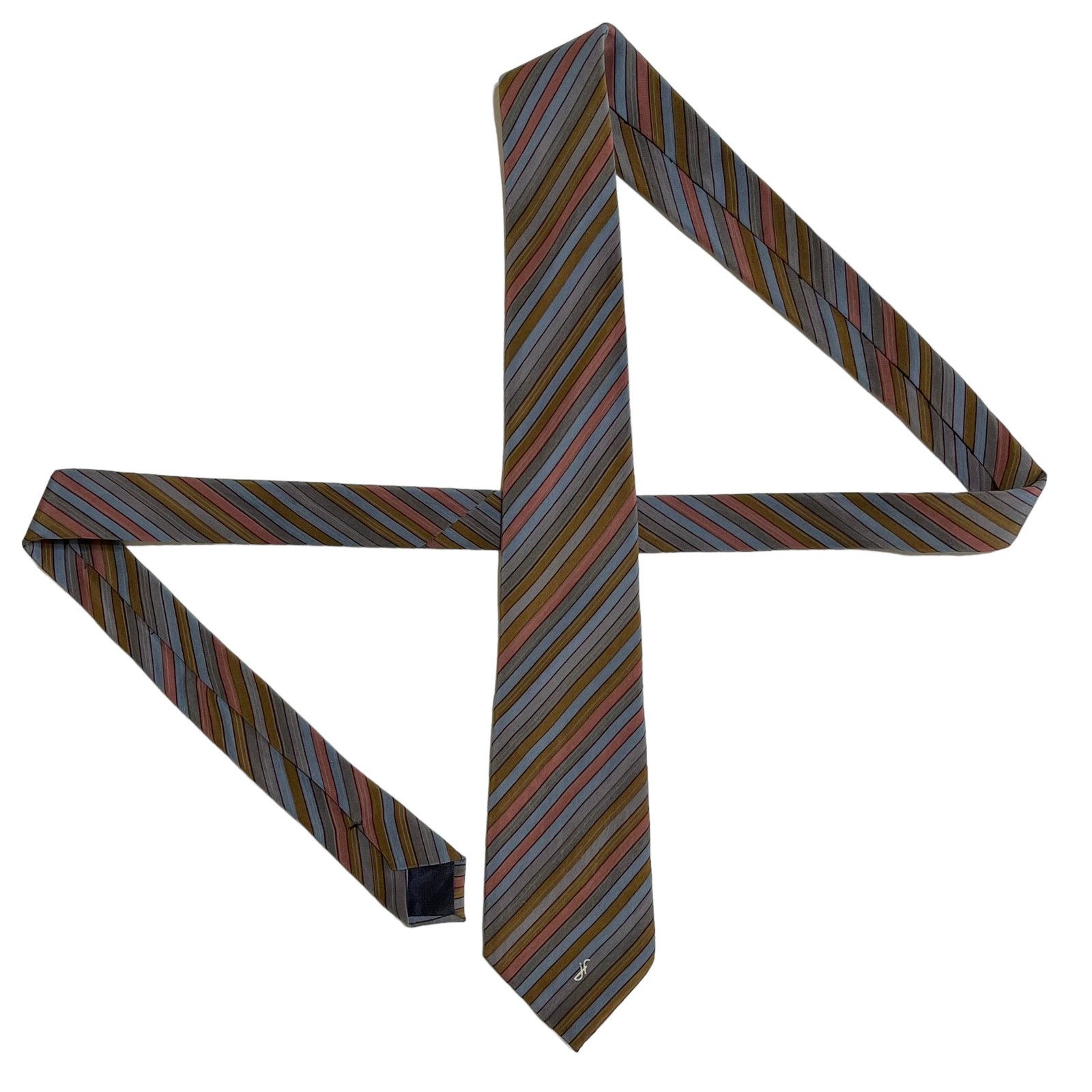 Vintage Jacques Fath Paris Vintage Striped Silk Tie Size ONE SIZE - 2 Thumbnail