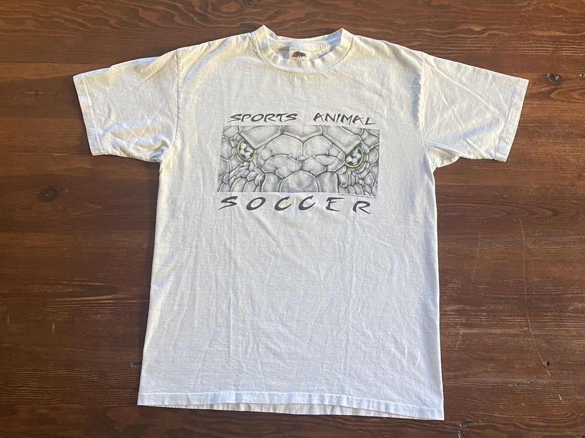 Vintage Vintage 1996 Sports Animal Soccer White Single Stitch Tee Size US M / EU 48-50 / 2 - 2 Thumbnail