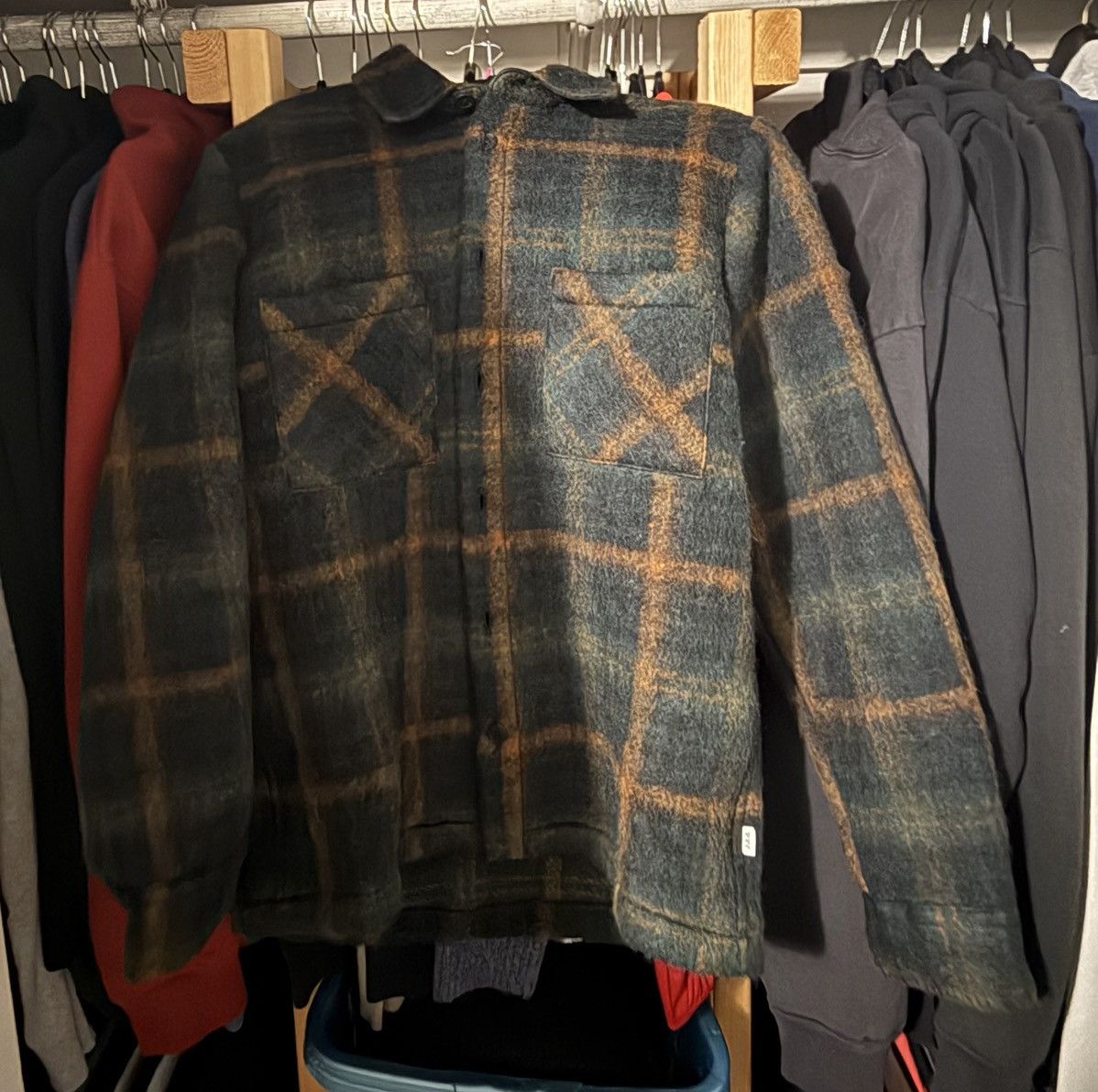 Wax London Teal And Orange Drawn Check Italian Wool Overshirt Size US S / EU 44-46 / 1 - 1 Thumbnail