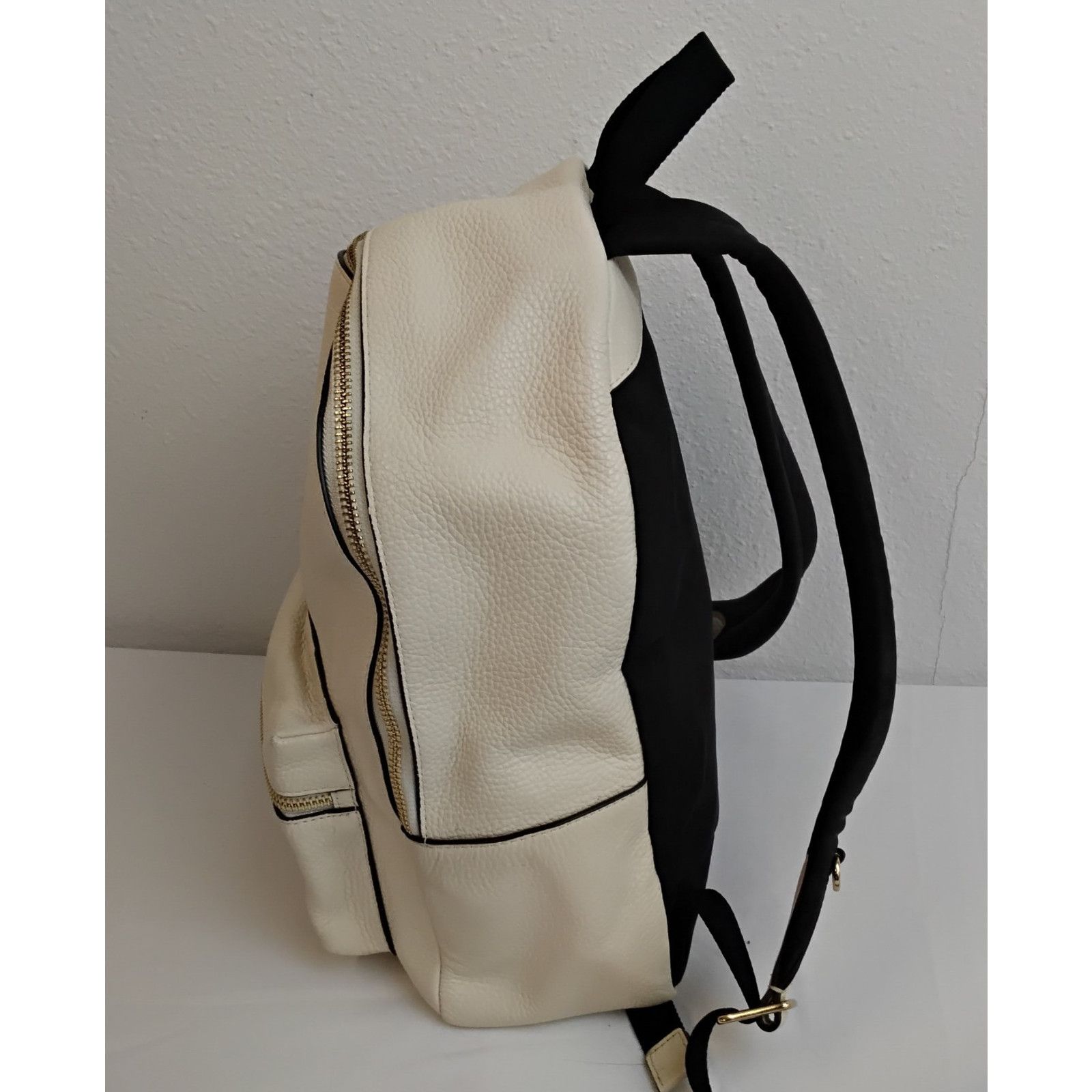 Coach Coach Charlie Mini Backpack Cream Pebbled Leather Black Trim Size ONE SIZE - 9 Thumbnail