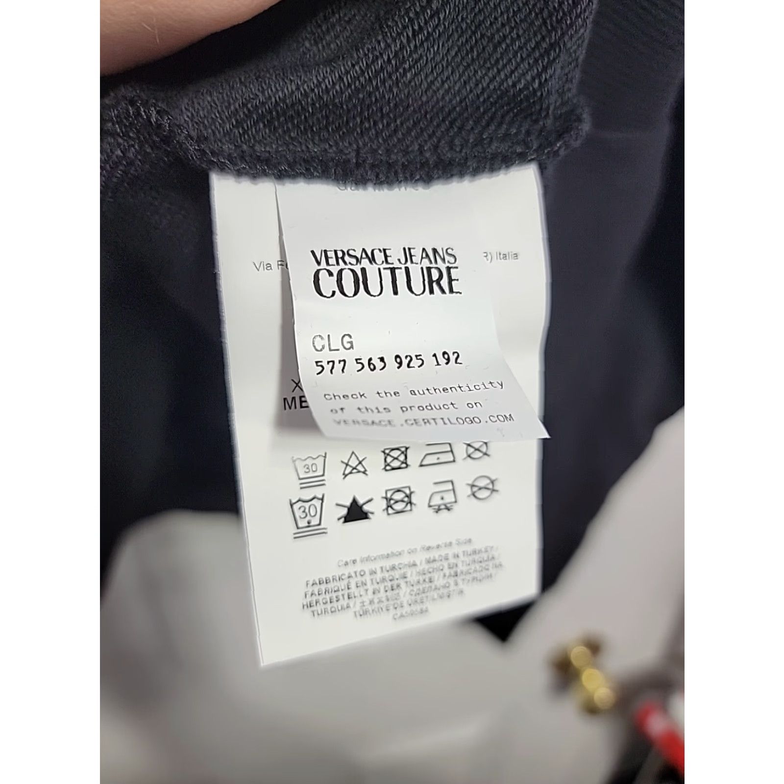 Versace Jeans Couture VERSACE JEANS COUTURE HOODIE BLACK 2XL Mens Logo Graphic Print Cotton Long Sleeve Casual Hoodie Size US XXL / EU 58 / 5 - 4 Thumbnail