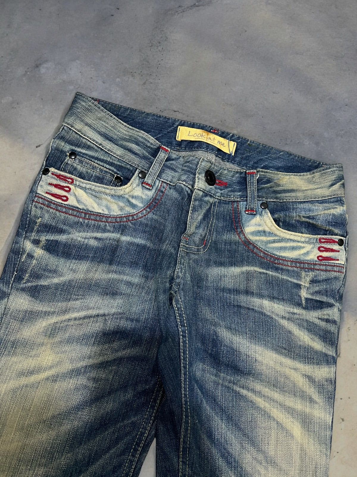 If Six Was Nine × Le Grande Bleu (L.G.B.) × Vintage Look.at.me denim Low Rise Flare Jeans Size US 28 / EU 44 - 5 Thumbnail
