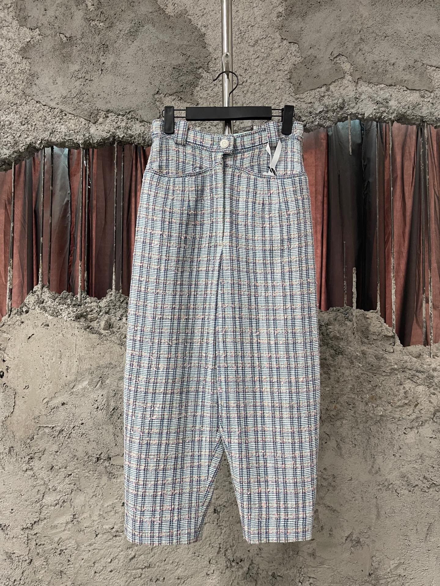 Chanel Plaid Carrot Pants Size 36