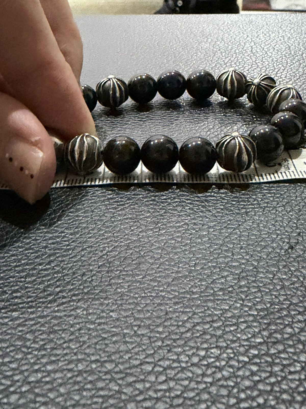 Chrome Hearts Chrome Hearts Black Onyx Pearls 925 Sliver 10mm Size ONE SIZE - 20 Thumbnail