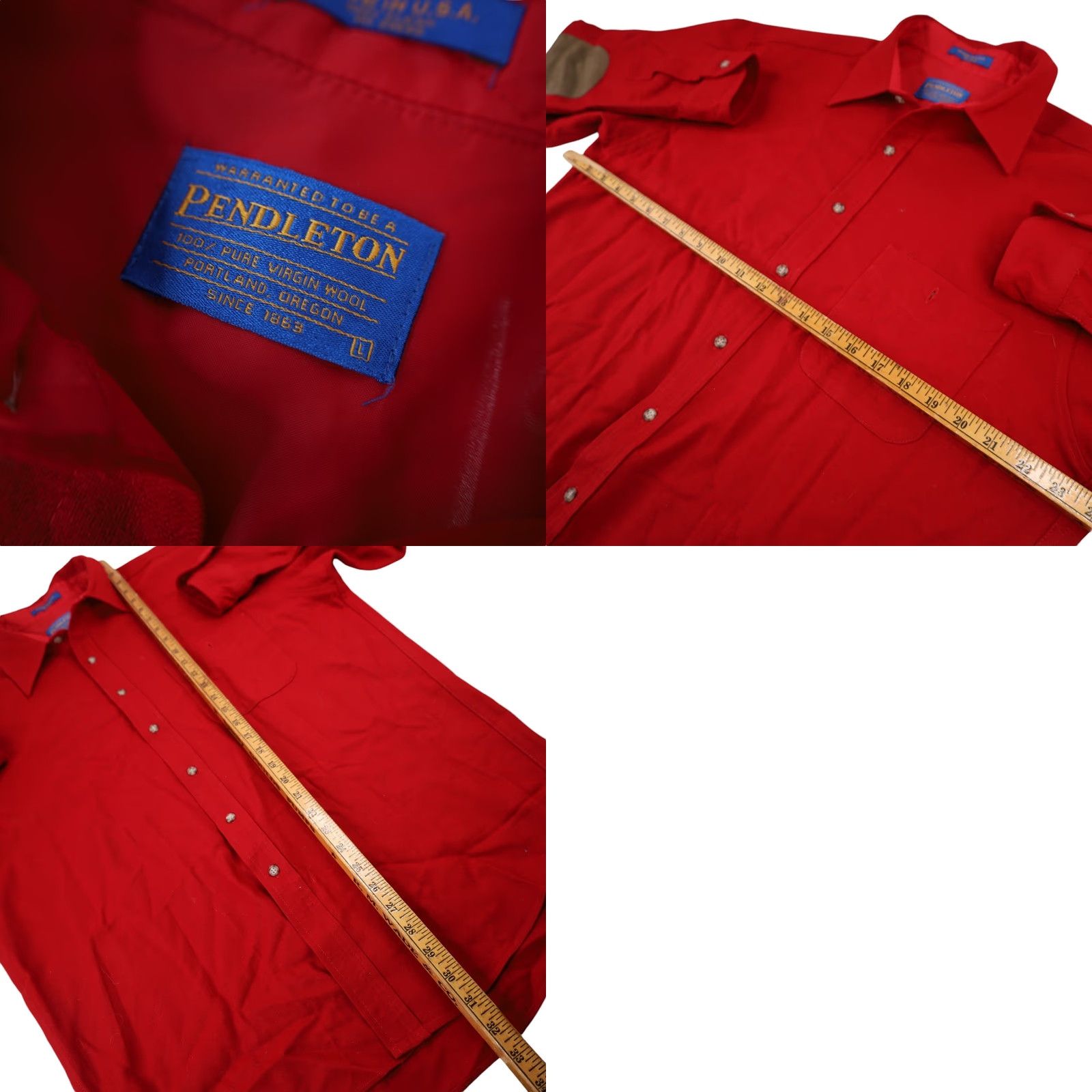 Pendleton VINTAGE Pendleton Button-Up Shirt Mens Large Red Wool 100% Wool Long Sleeve 8/10 Size US L / EU 52-54 / 3 - 8 Thumbnail