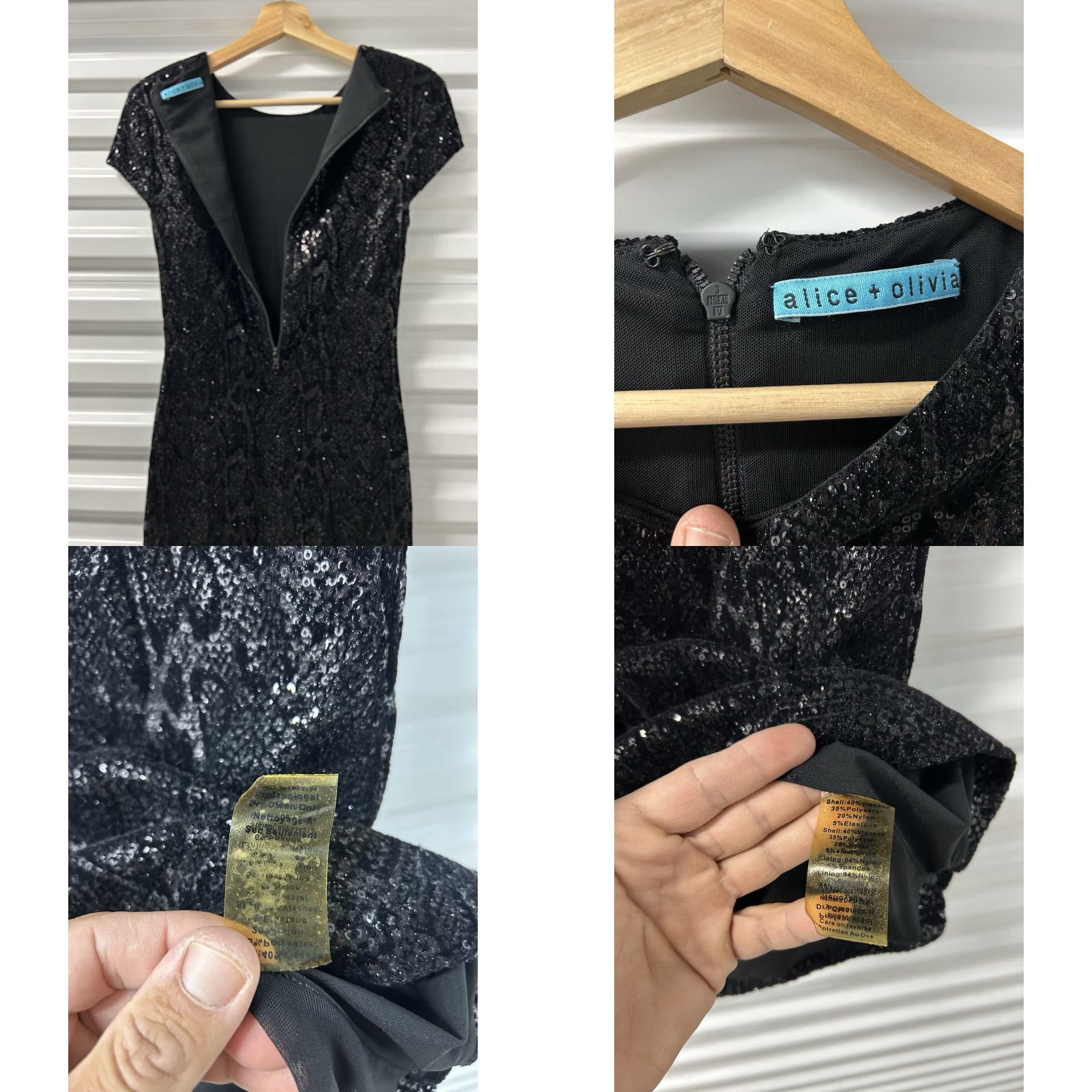 Alice + Olivia Alice + Olivia Dress Women’s Black Floral Sequin Cocktail Party Size 0 Designer Size XS / US 0-2 / IT 36-38 - 8 Thumbnail