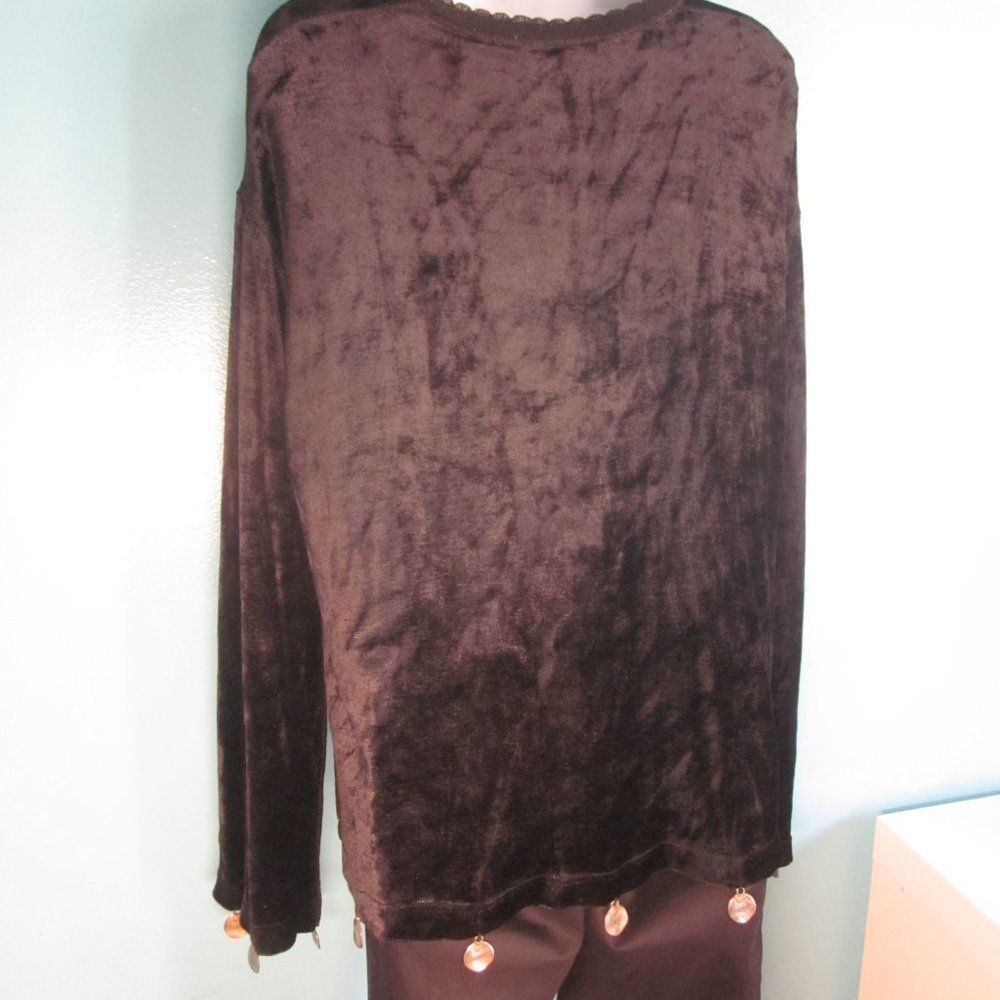 Sonia Rykiel Sonia Rykiel Black Velvet Pullover w/ Medallions L Size L / US 10 / IT 46 - 7 Thumbnail