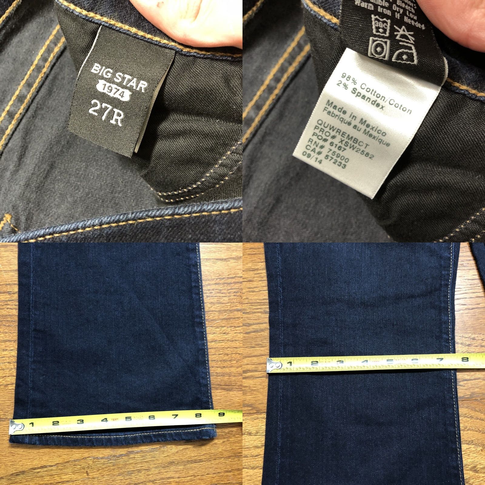 Denime BIG STAR Jeans Womens 27 31 Inseam Bootcut Stretch Denim Blue Low Rise 5-Pocket USA Cowboy Color Blue Size 27 Womens Regular Size 27" / US 4 / IT 40 - 8 Thumbnail