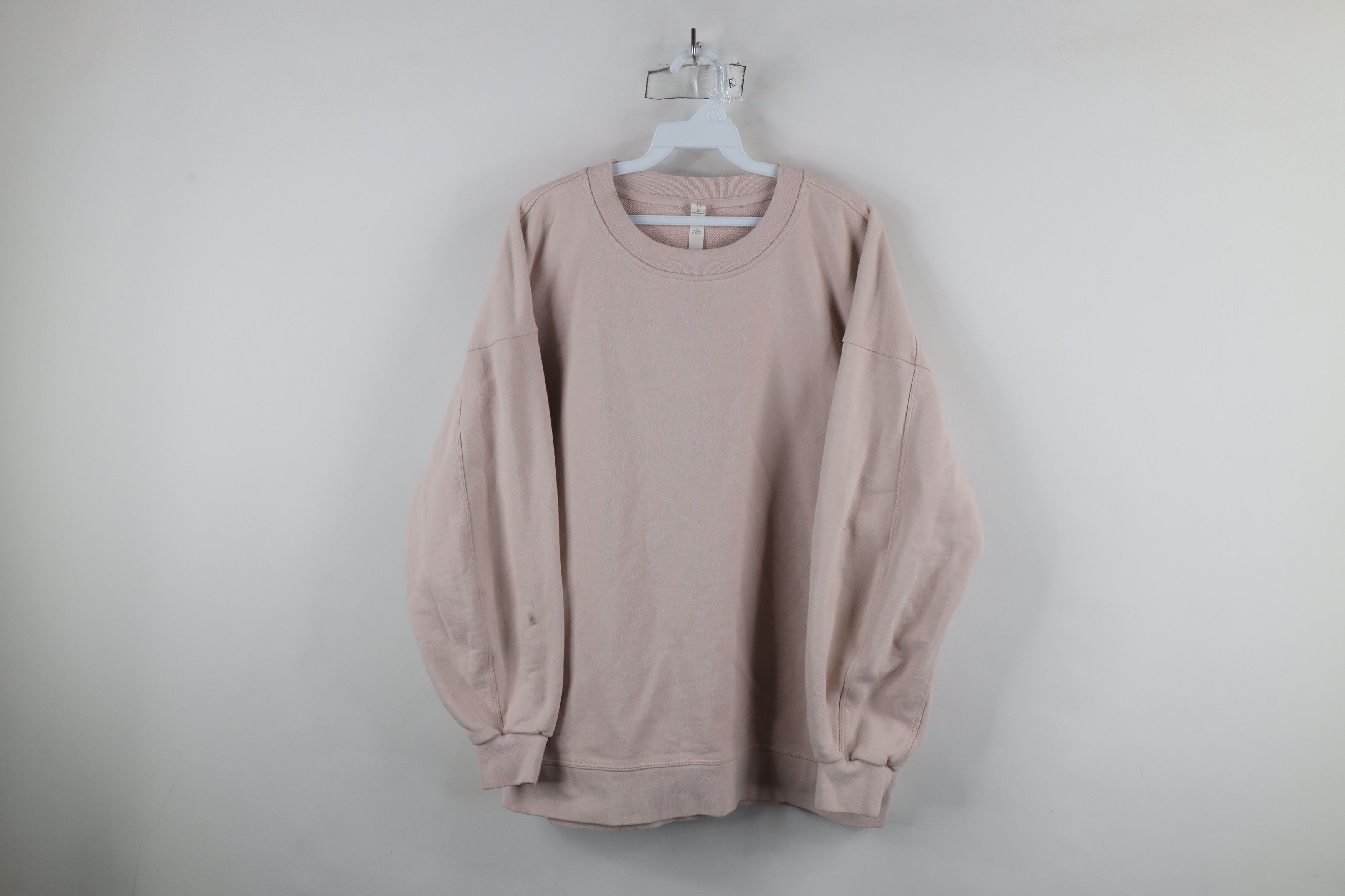 Lululemon × Vintage Lululemon French Terry Crewneck Sweatshirt Light Pink Size L / US 10 / IT 46 - 1 Thumbnail