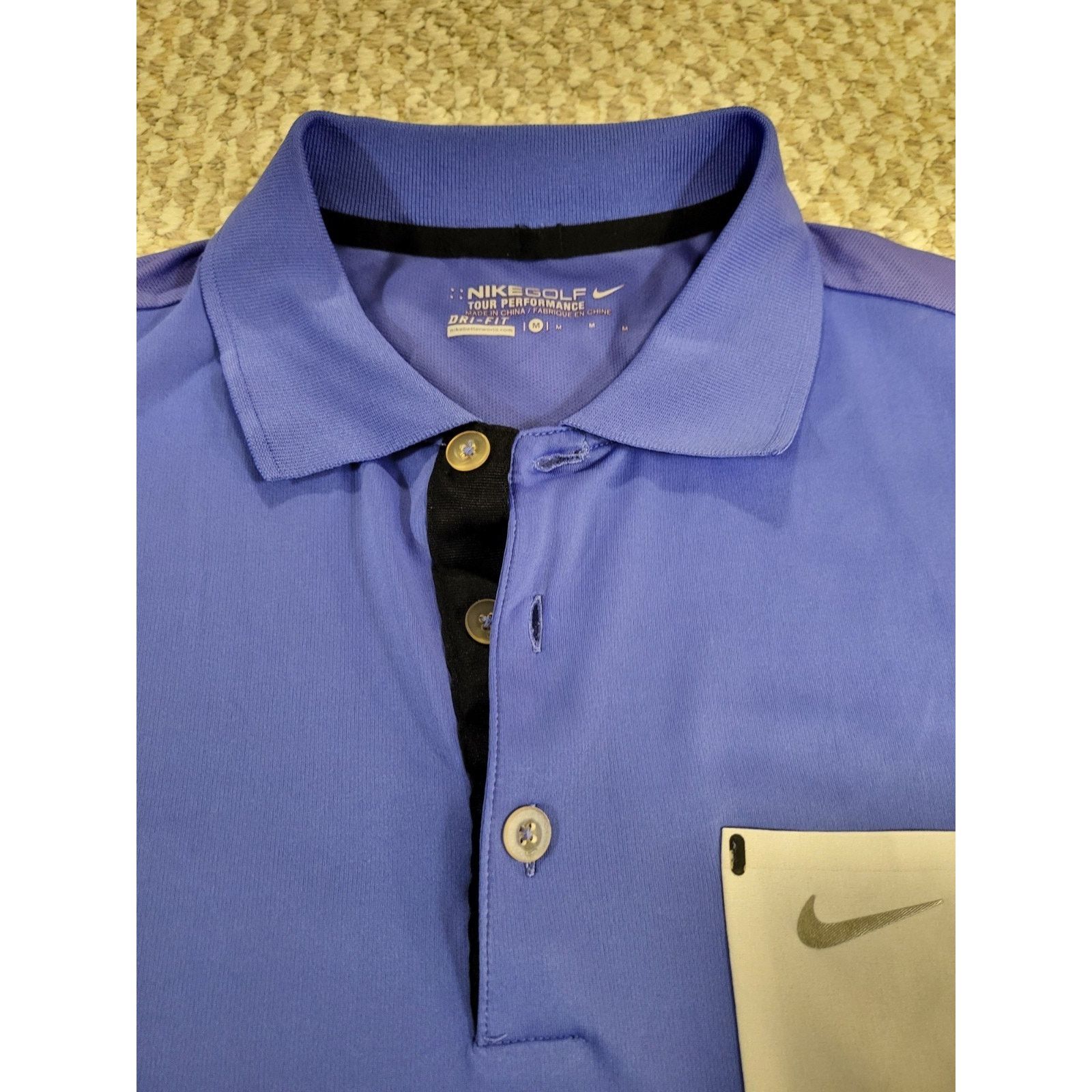 Nike Nike Men's Short Sleeve 3 Button Purple And Black Golf Shirt Size US M / EU 48-50 / 2 - 4 Thumbnail
